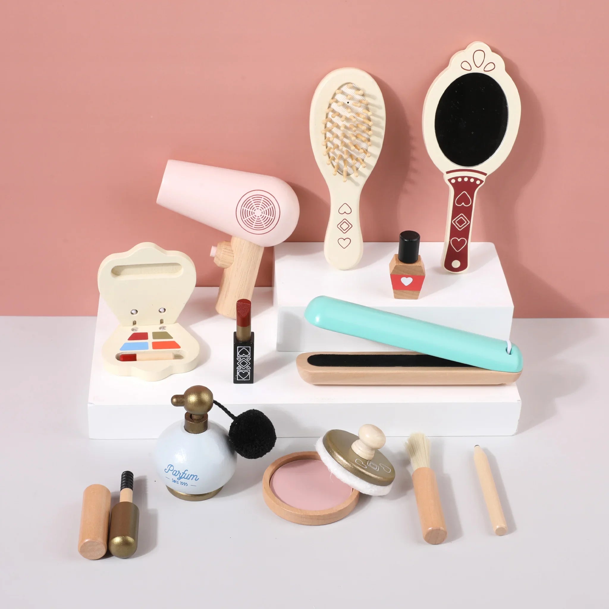 Yirisi - Kit per acconciatura e trucco giocattolo in legno