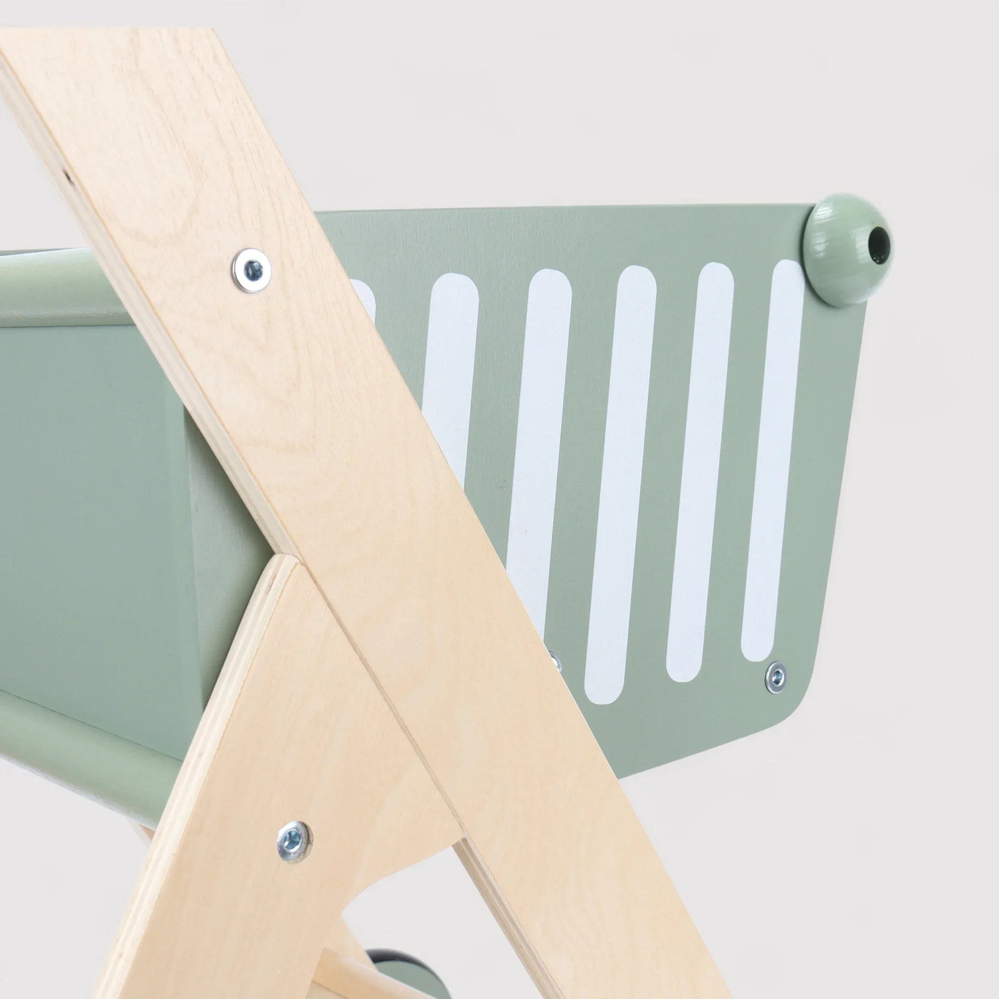 Bakly - Carrello giocattolo in legno verde e marrone