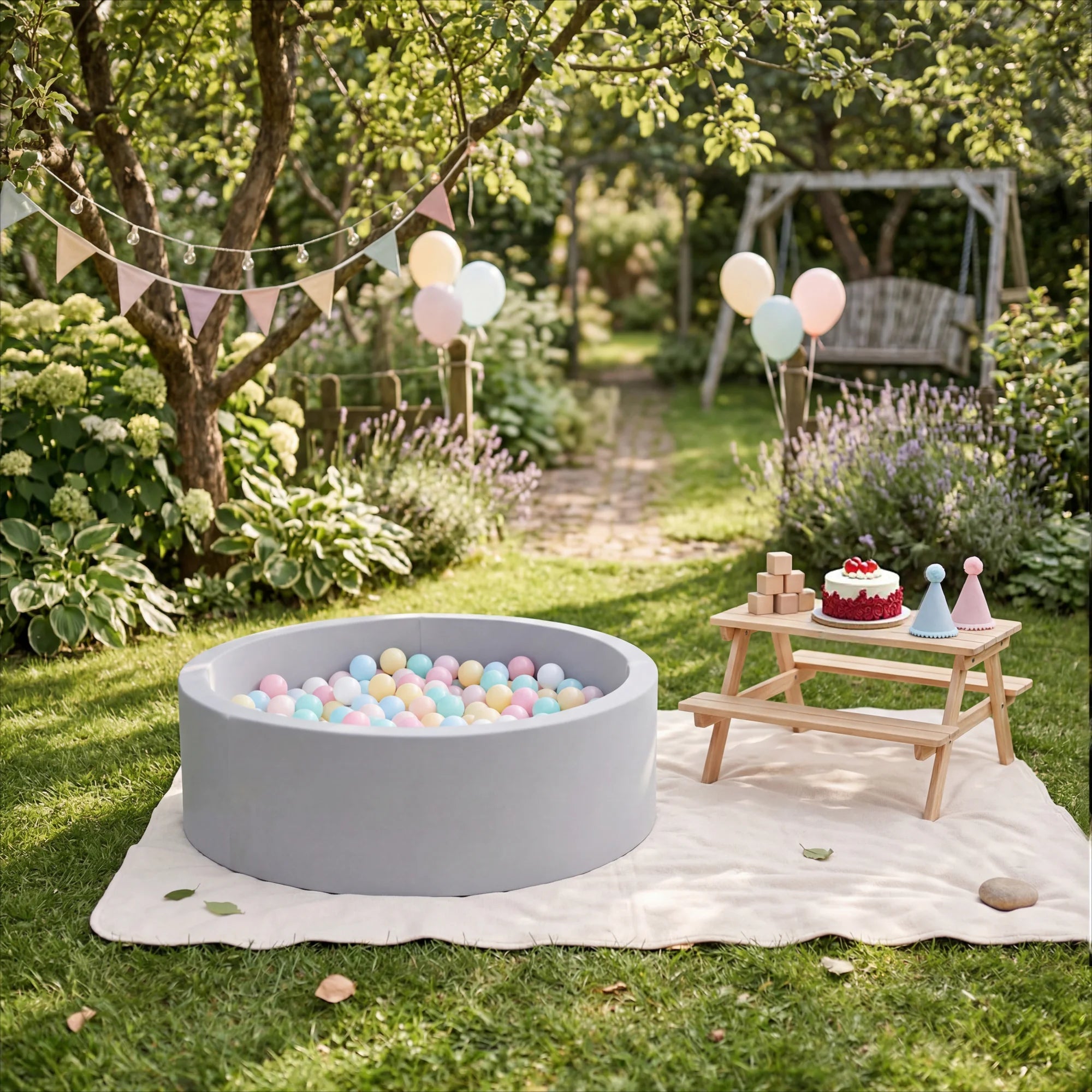 Sinsan - Grey pool for kids with 200 colored balls