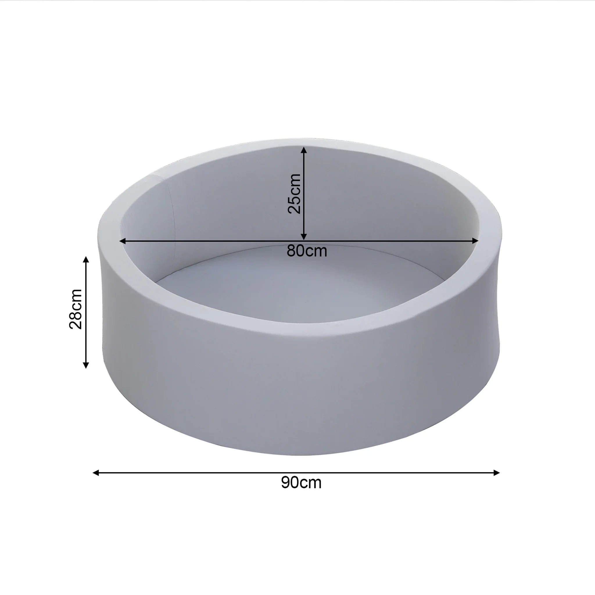 Sinsan - Piscina grigia per bimbi con 200 palline colorate