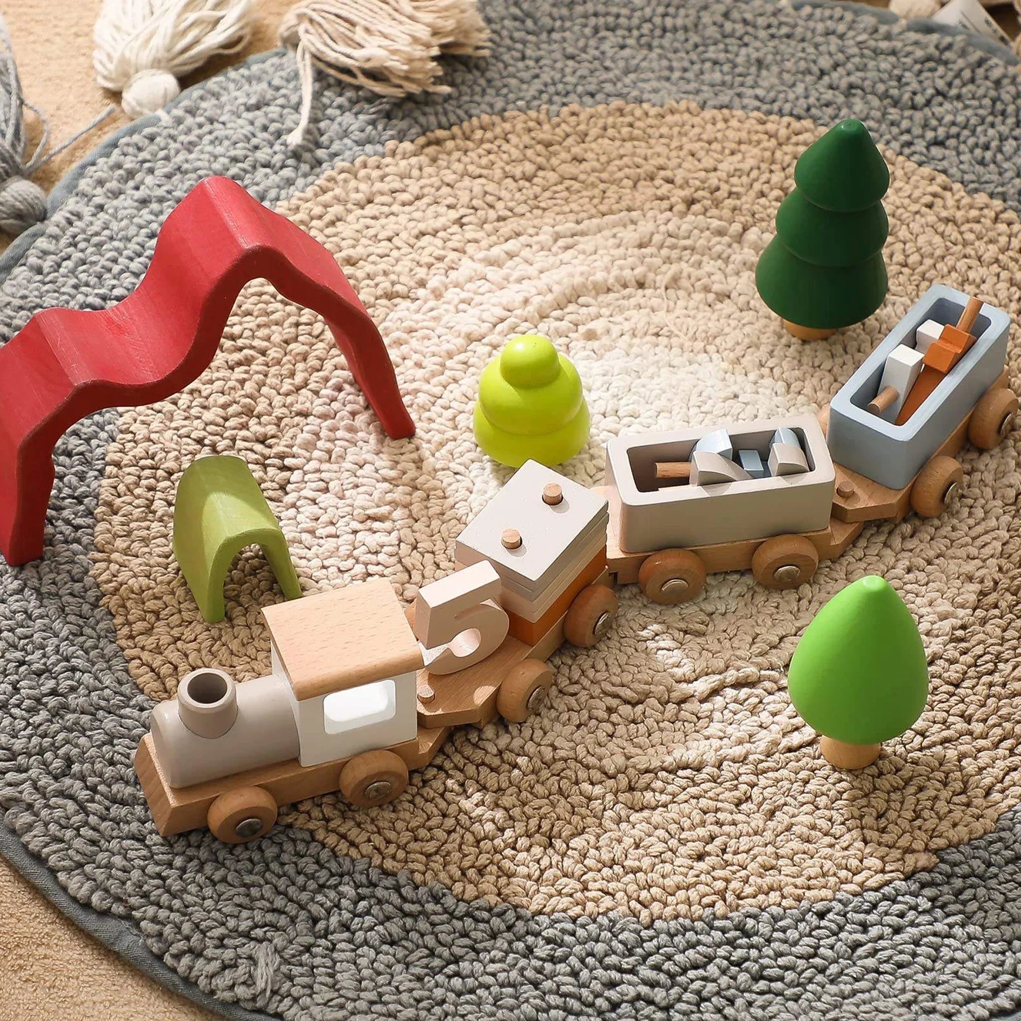 Tiris - Trenino montessoriano giocattolo in legno