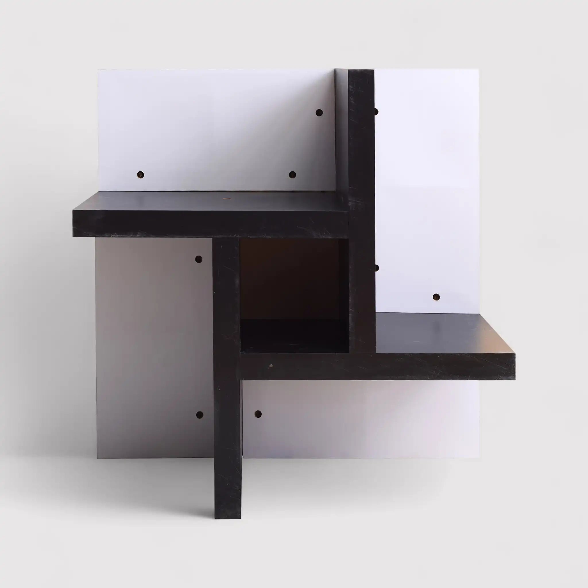 Hoodia - Tavolino basso da salotto moderno bianco e nero