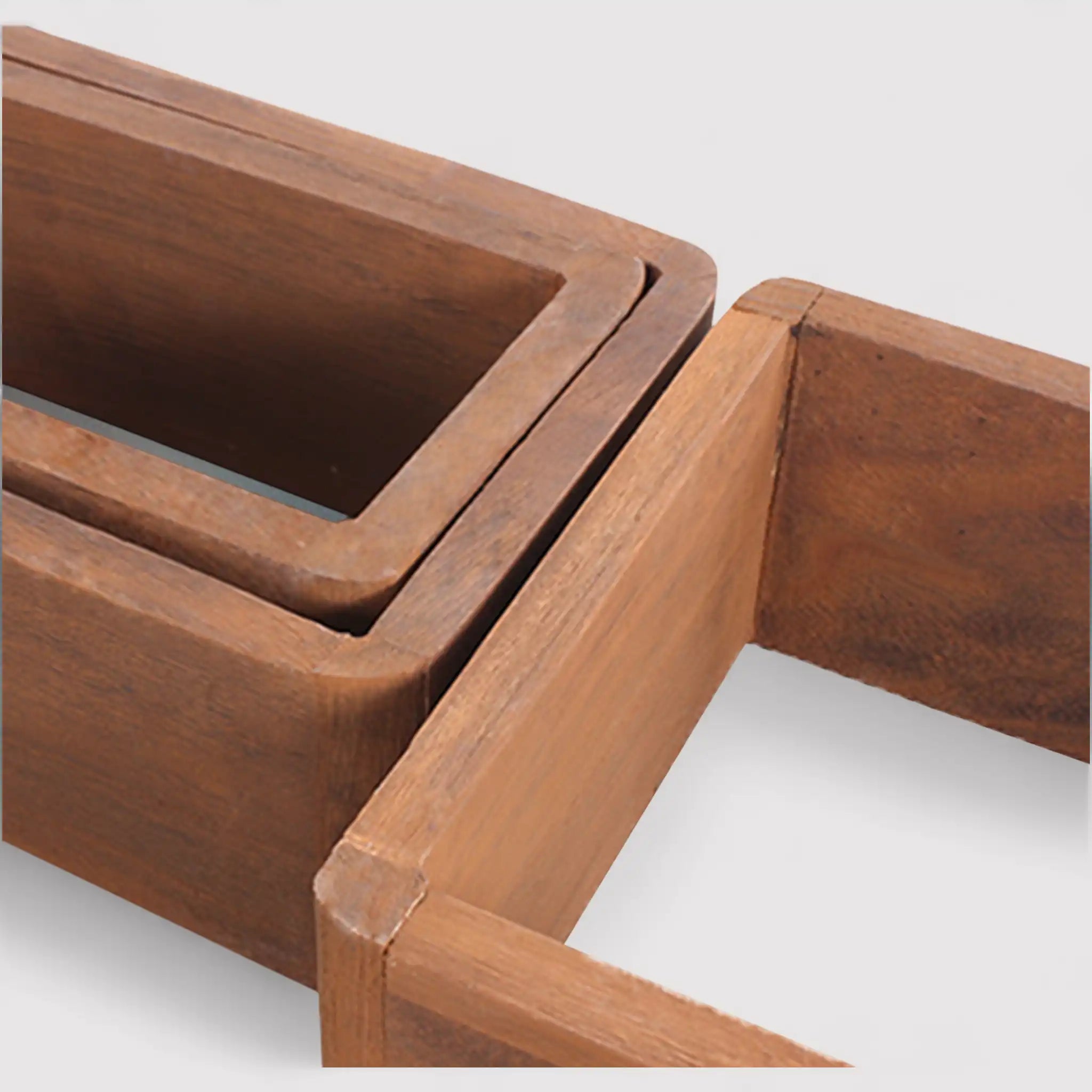 Costolina - Set di 3 mensole marroni geometriche