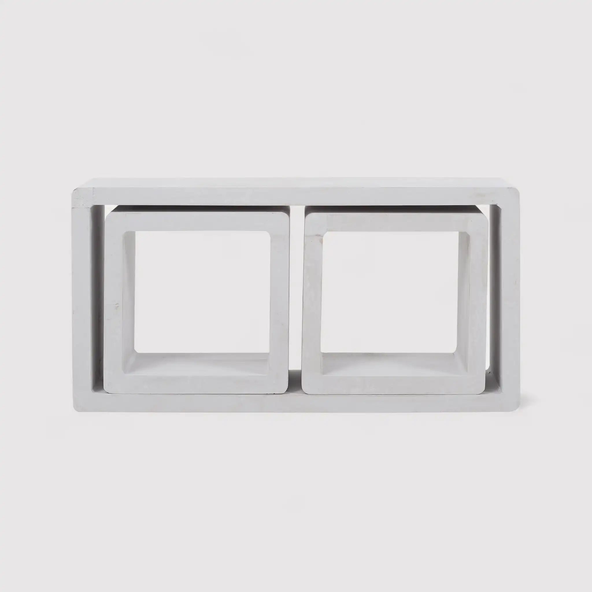 Set de 3 étagères shabby blanches et géométriques