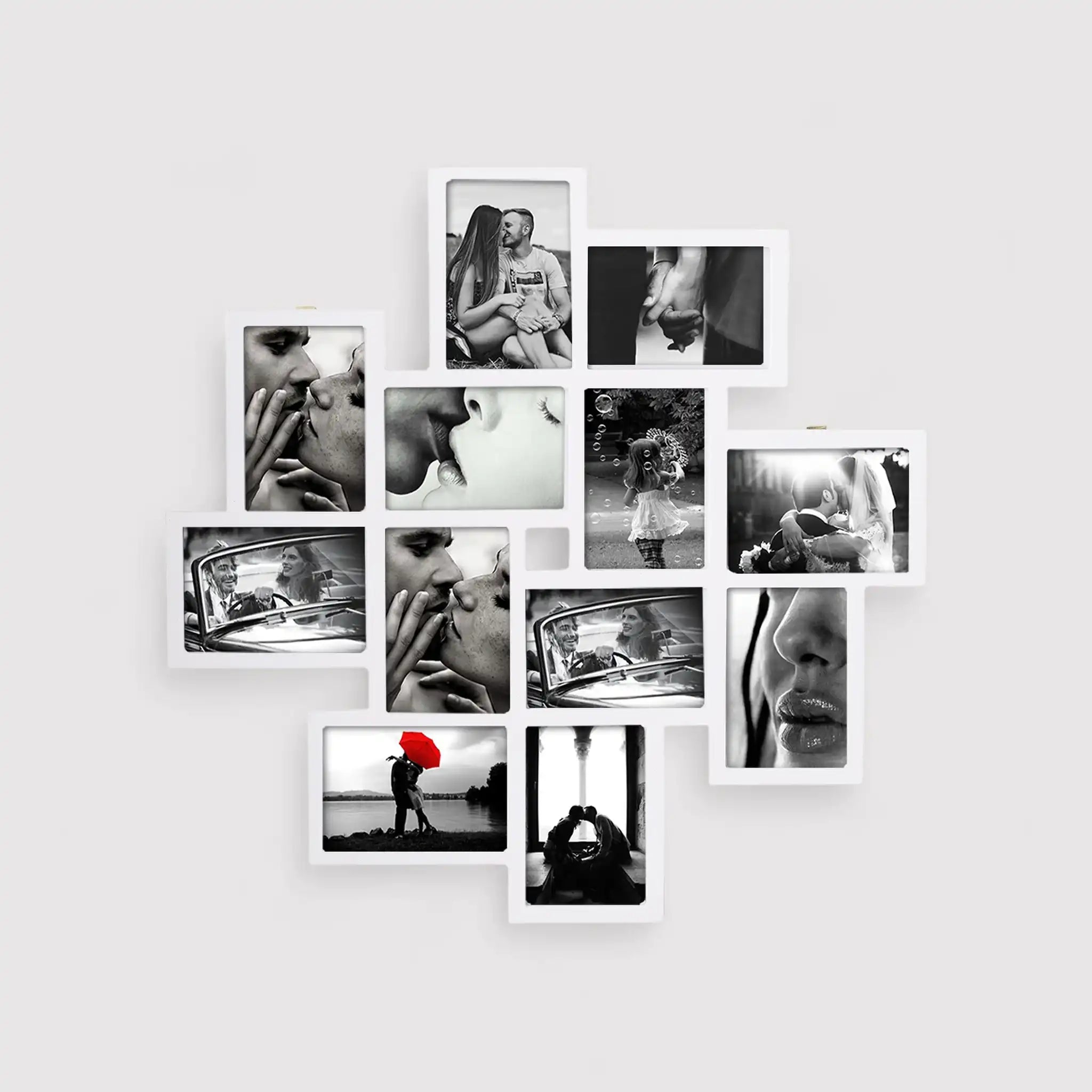 Cadre photo mural mosaïque pour 12 photos