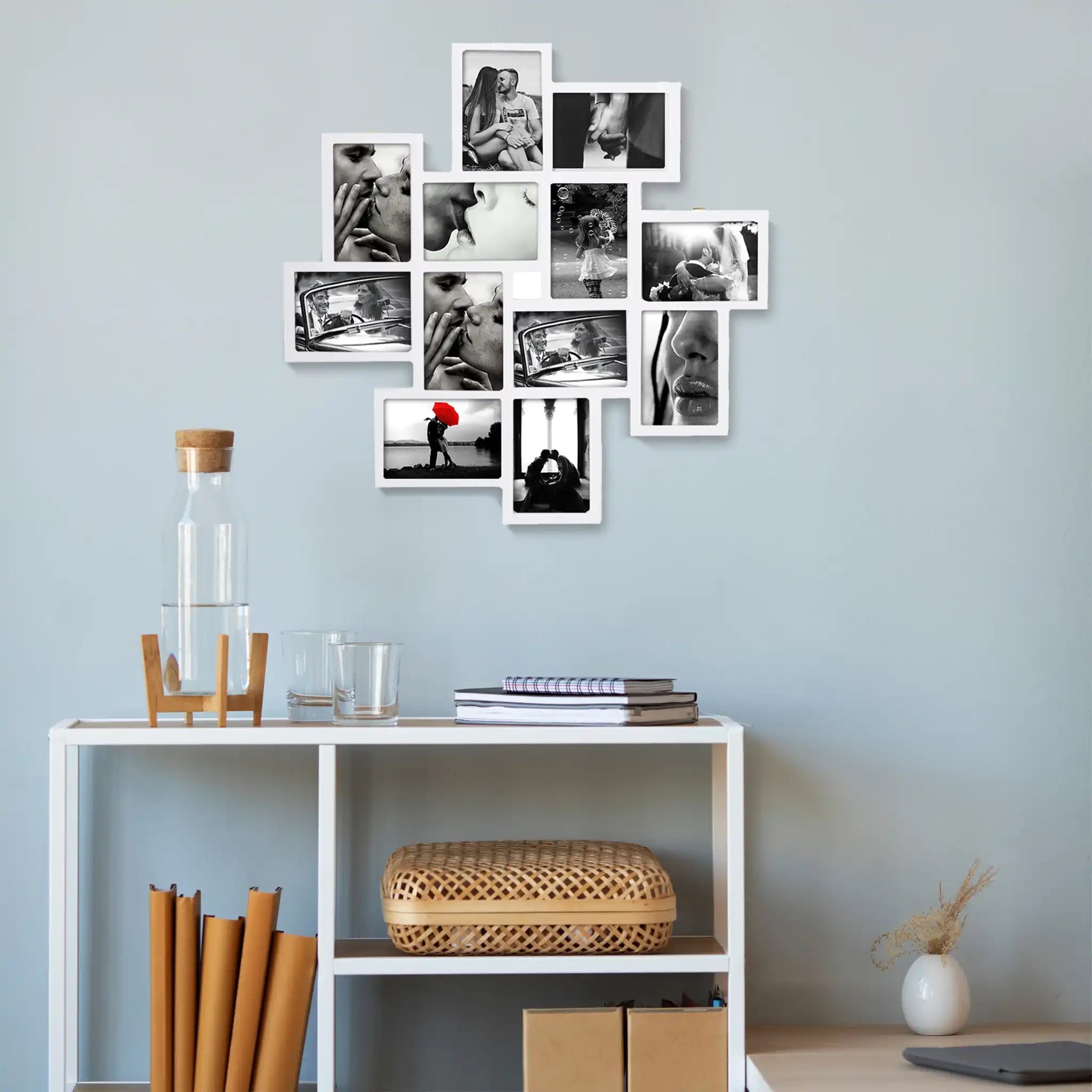 Cadre photo mural mosaïque pour 12 photos