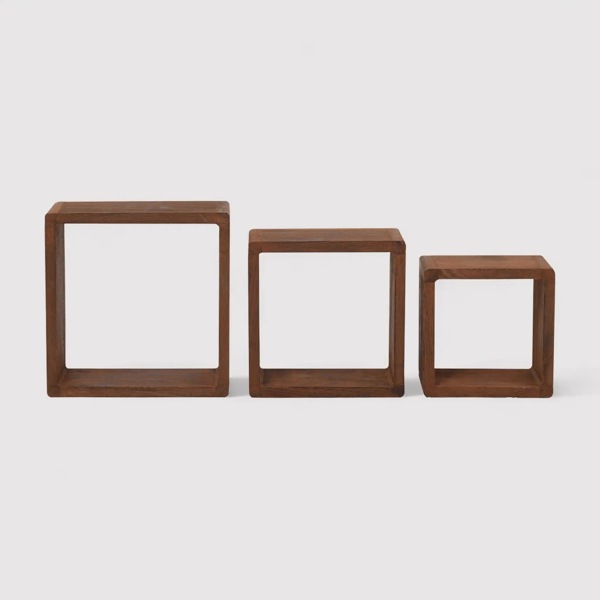 Dicentra - Set di 3 mensole quadrate design in legno