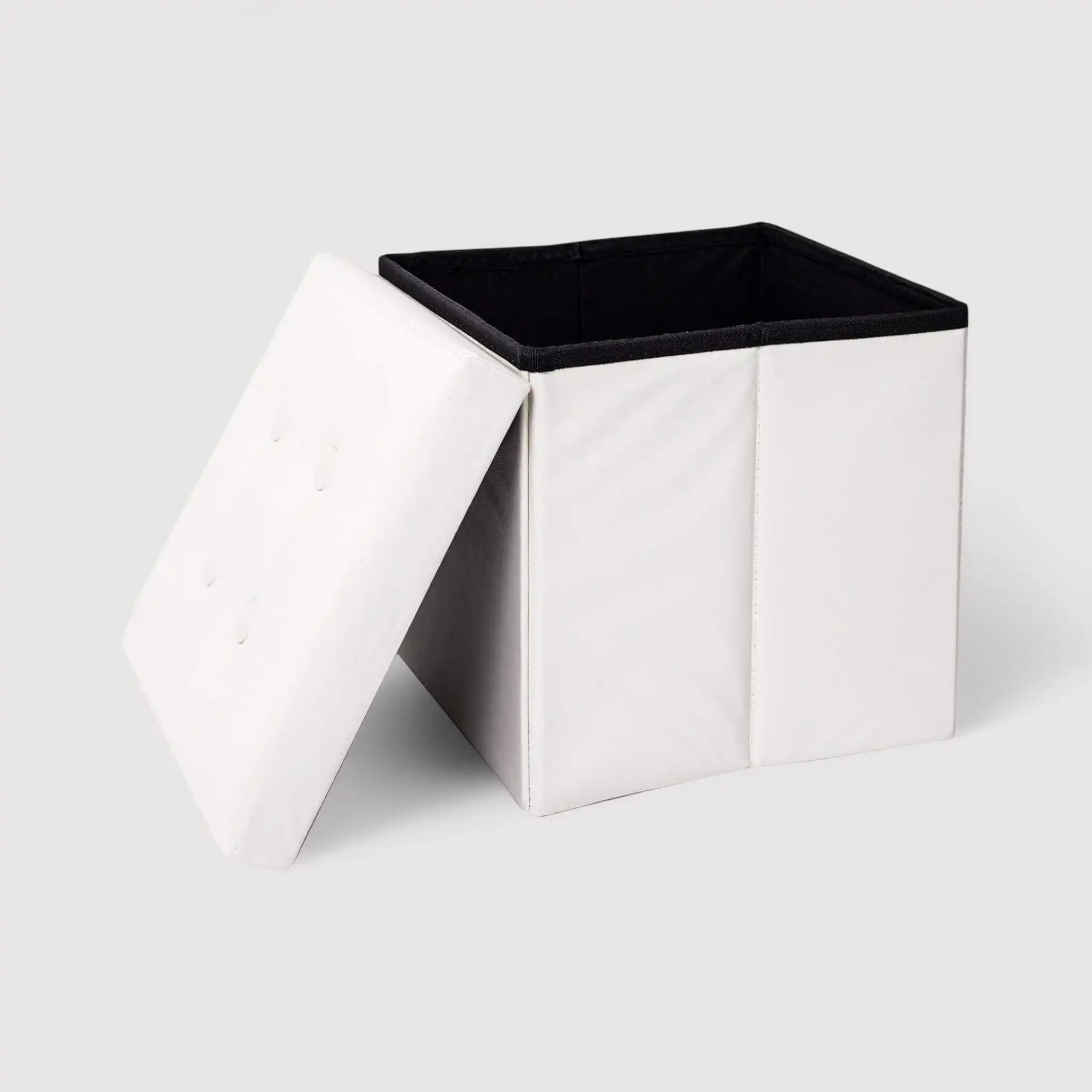 Gelsomino - Pouf bianco contenitore per salotto