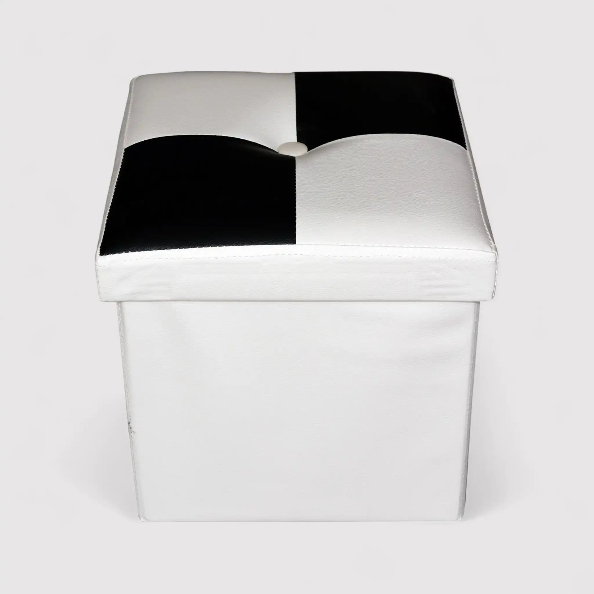 Cydonia - Pouf contenitore a cubo bianco e nero moderno