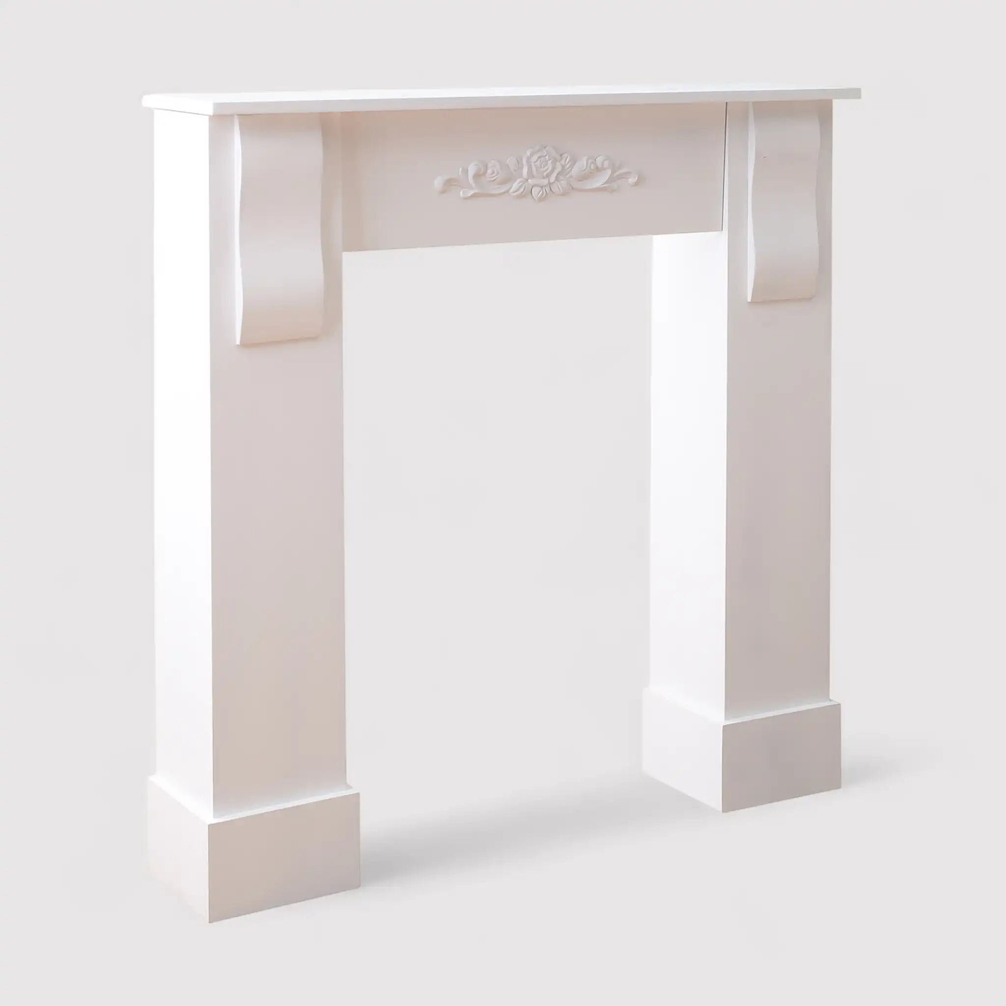 Fiordaliso - Cornice camino bianca con intarsio