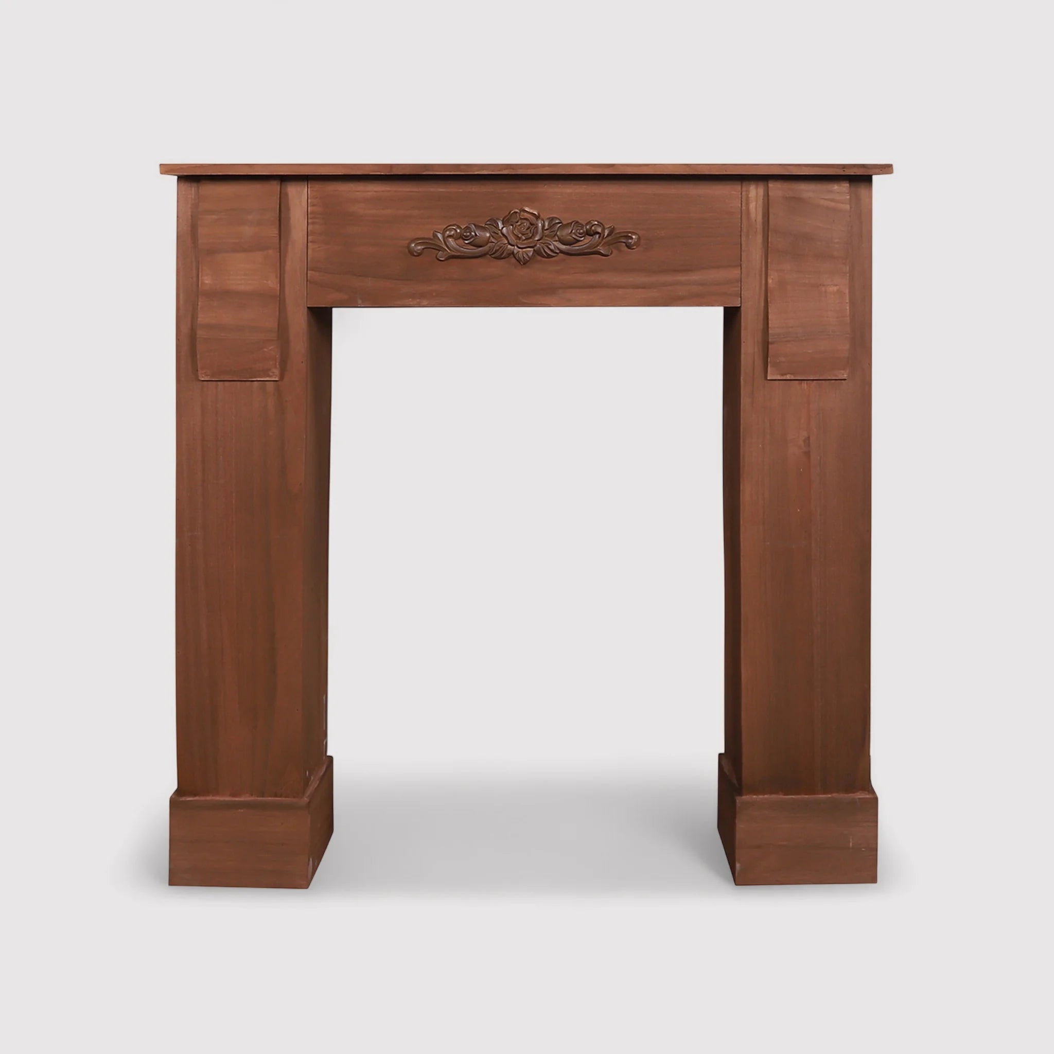 Malva - Cornice camino marrone decorativa in stile rétro