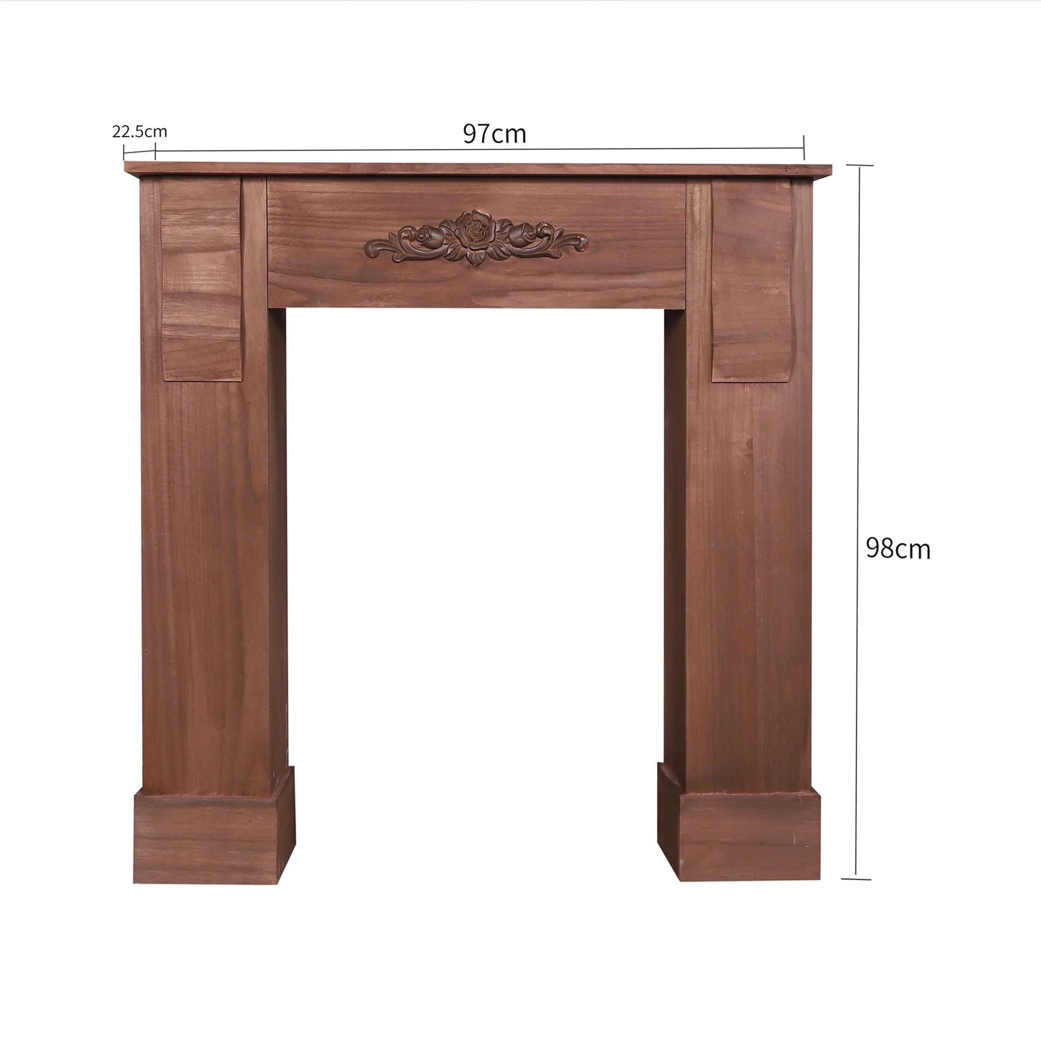 Retro style decorative brown fireplace surround