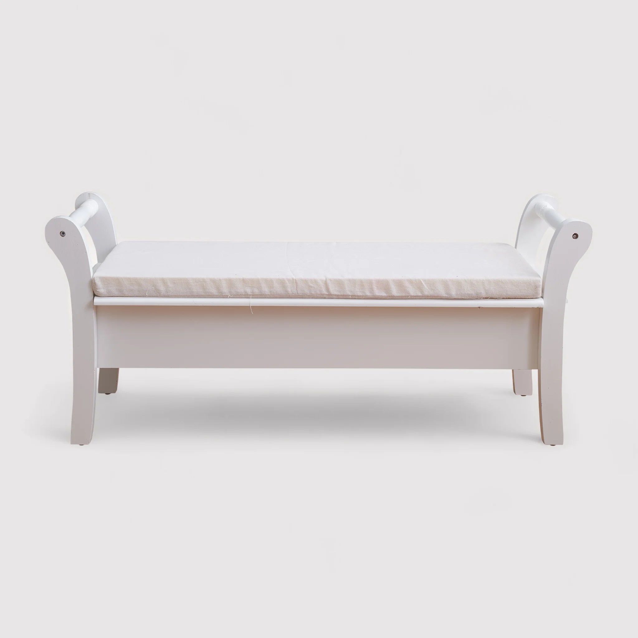 Petit banc d'intérieur blanc de style classique - Paulinia