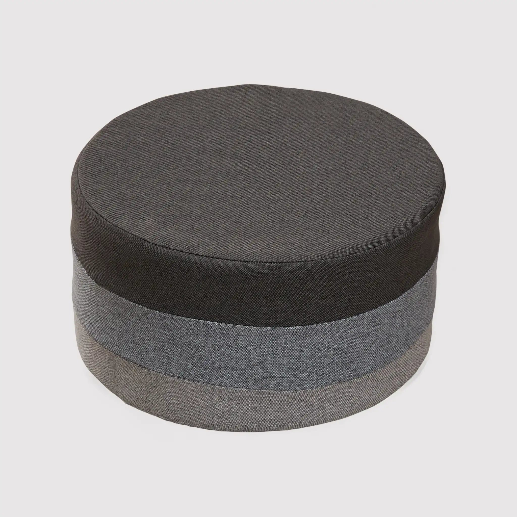 Ensete - Pouf poggiapiedi imbottito a righe da salotto