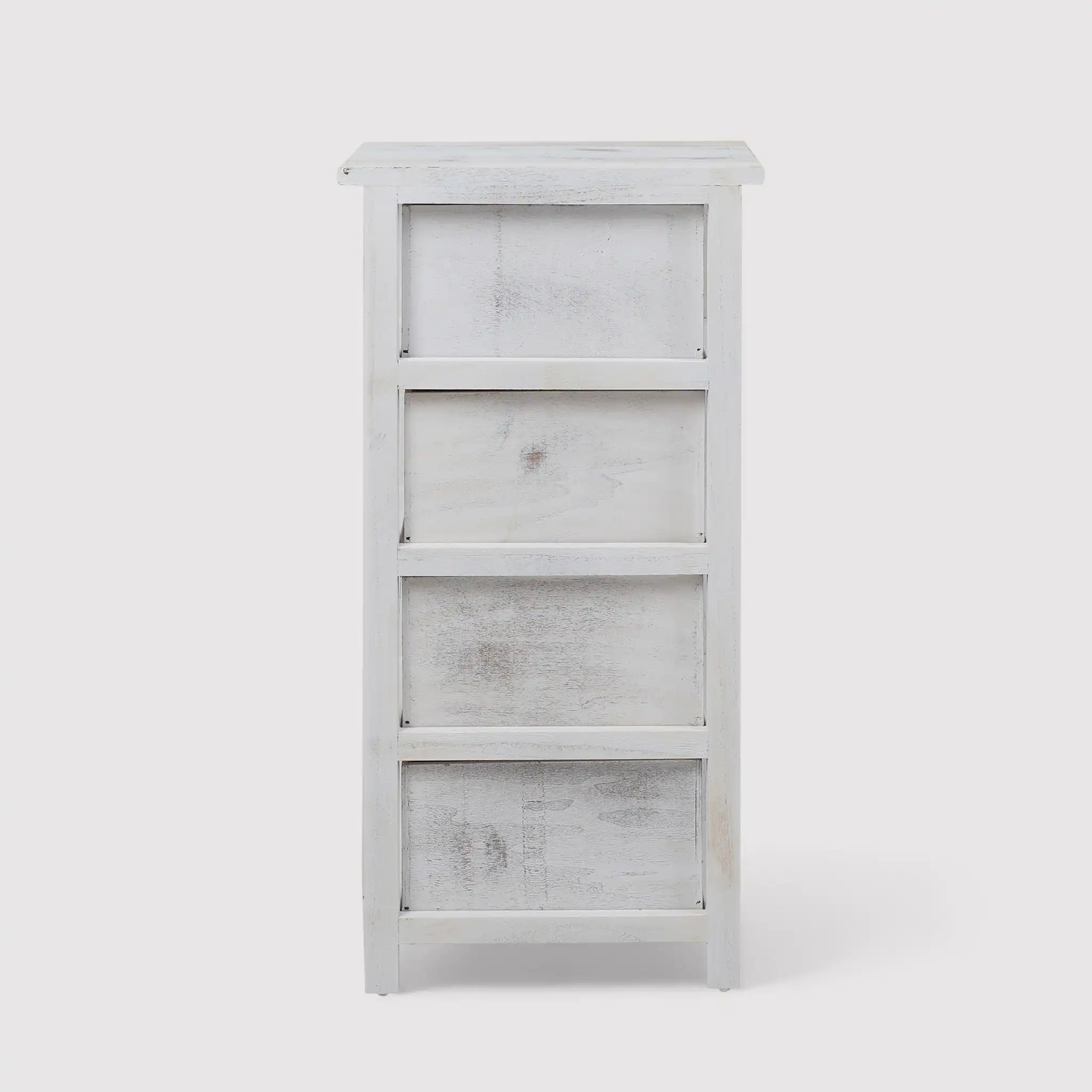 Santolina - Cassettiera bianca shabby con scritte decorative