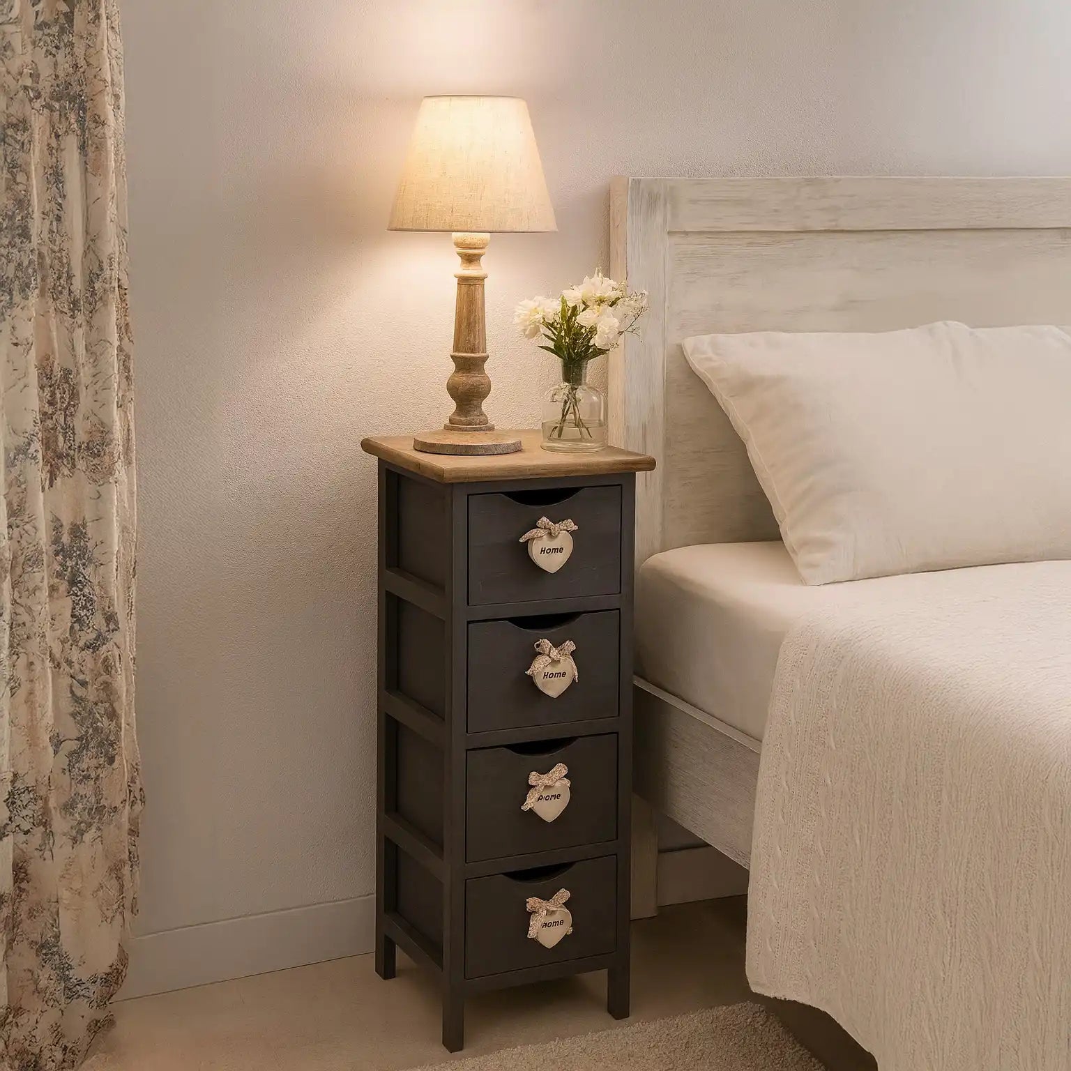 Rhapis - Cassettiera grigio antracite con 4 cassetti