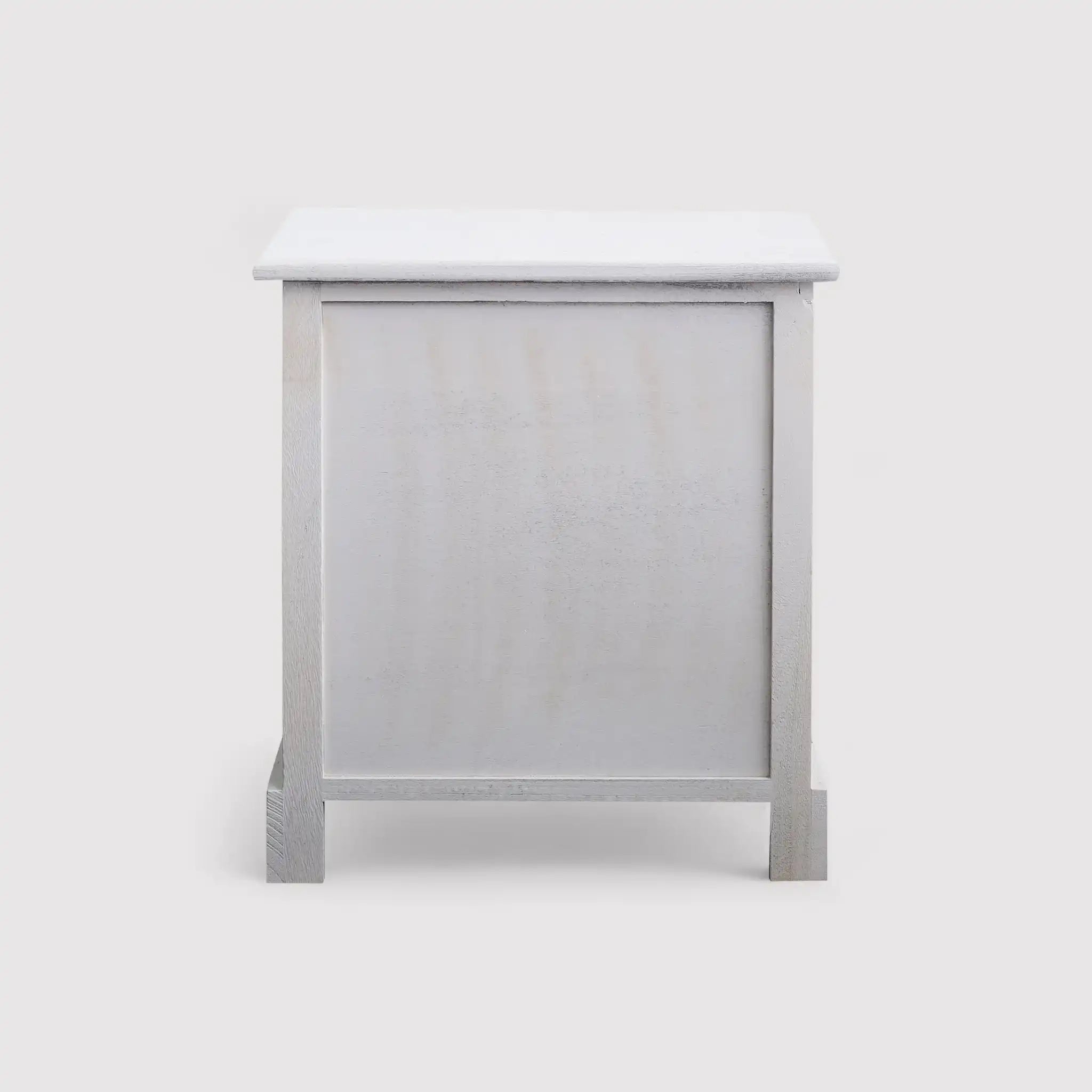 Table de nuit en blanc mariné avec 2 tiroirs