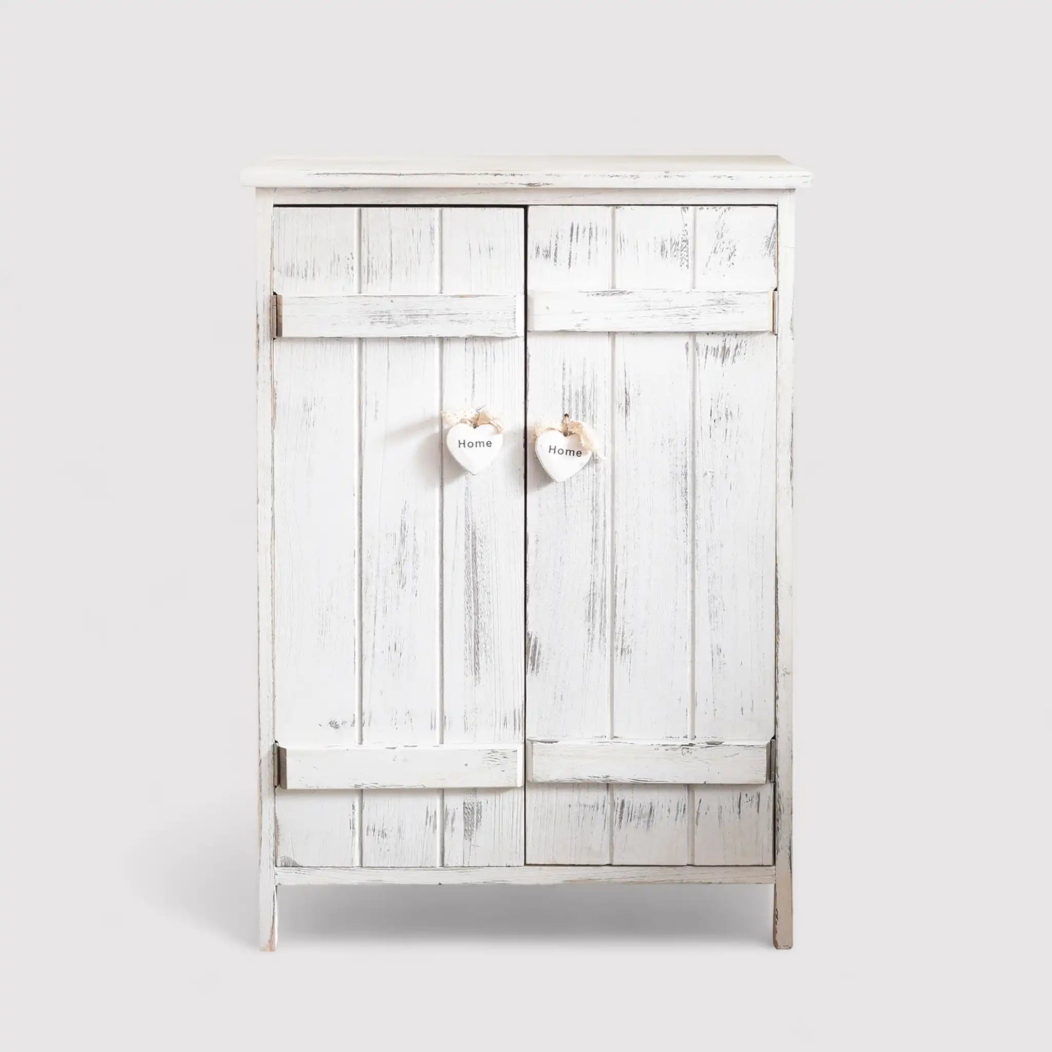 Veronica - Mobiletto per bagno shabby con 2 ante bianco decapato