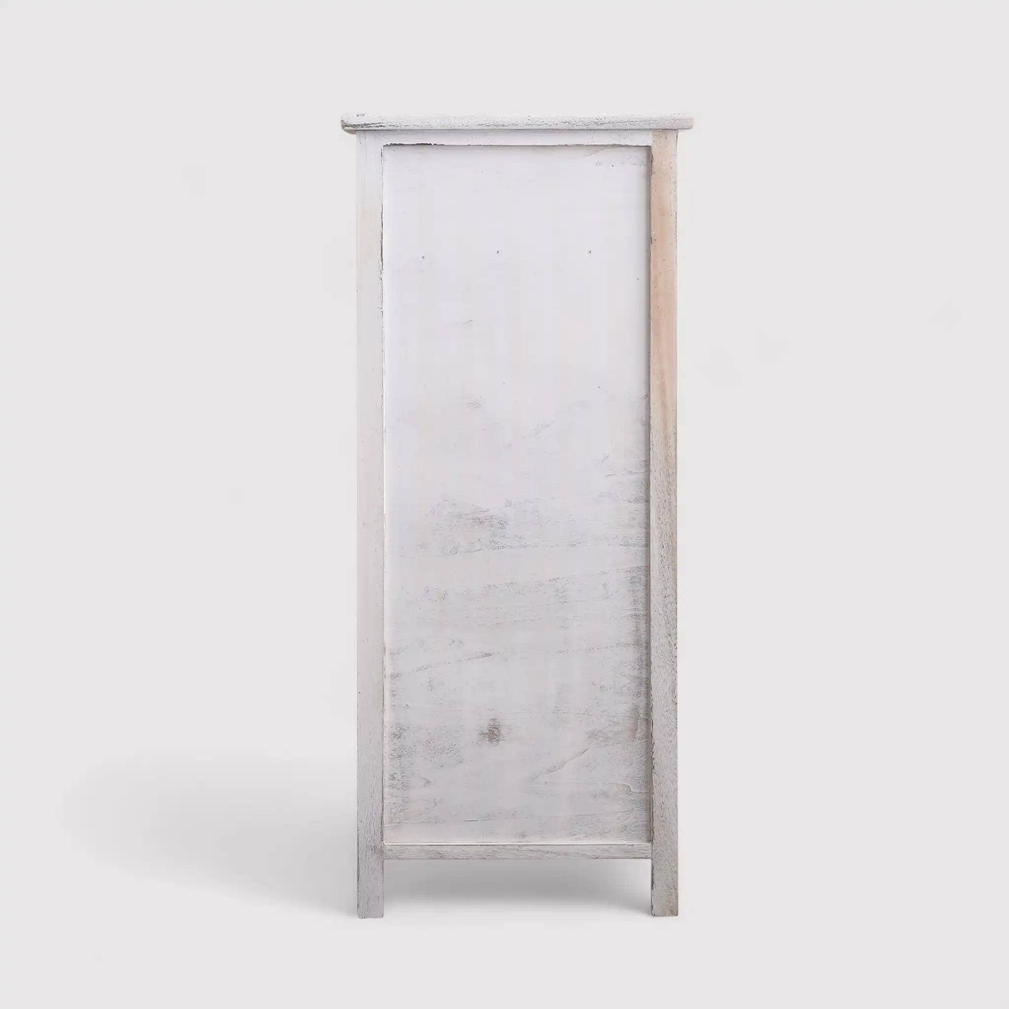 Scilla - Mobiletto shabby bianco decorato con scritte