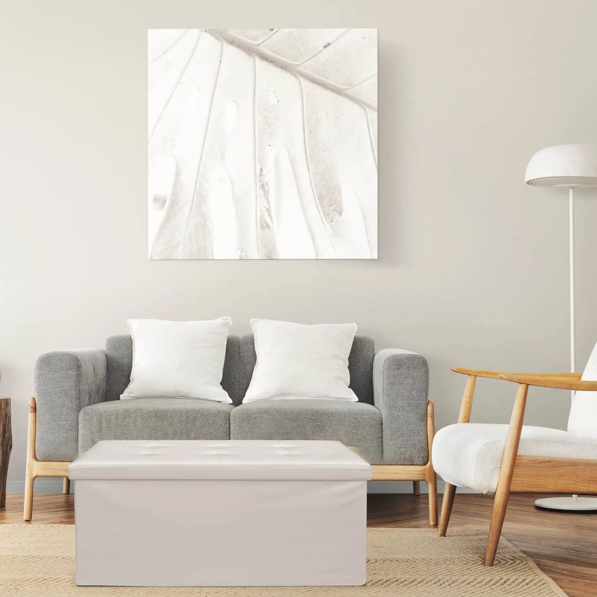 Alisso - Pouf portaoggetti beige imbottito da salotto