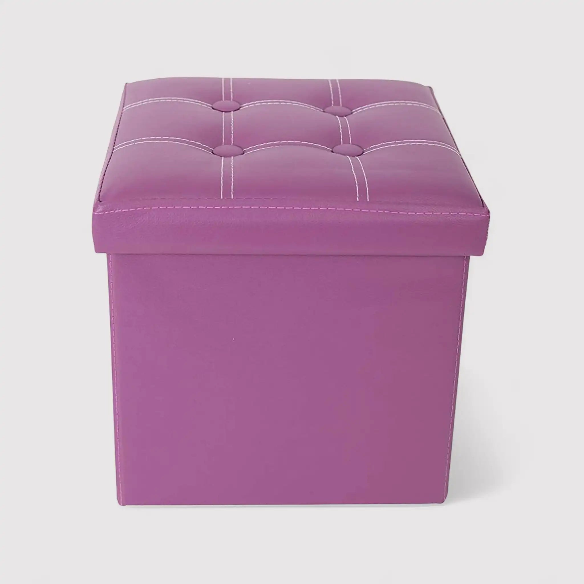 Croco - Pouf viola contenitore a cubo in stile etnico