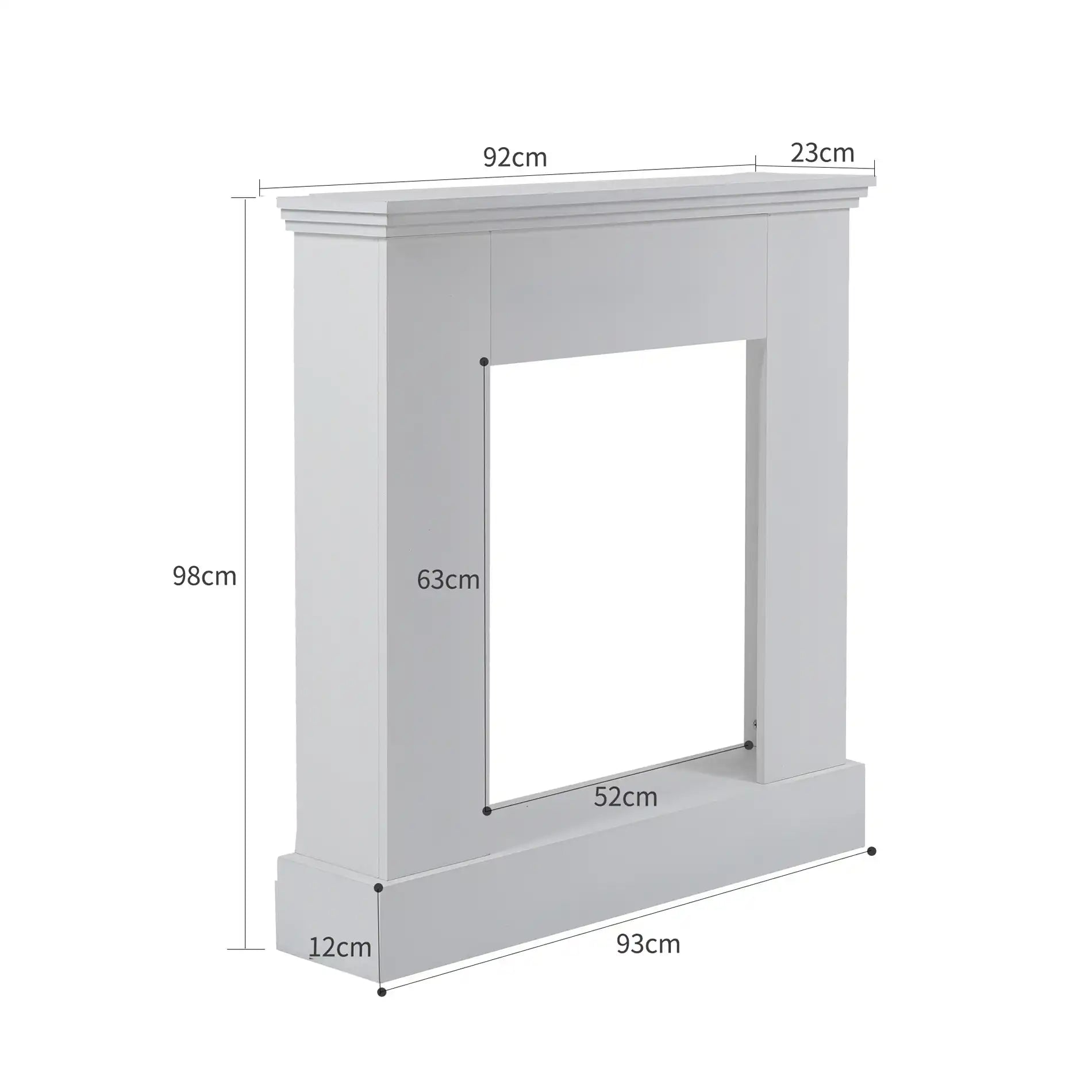 Acanto - Finto camino decorativo bianco per salotto