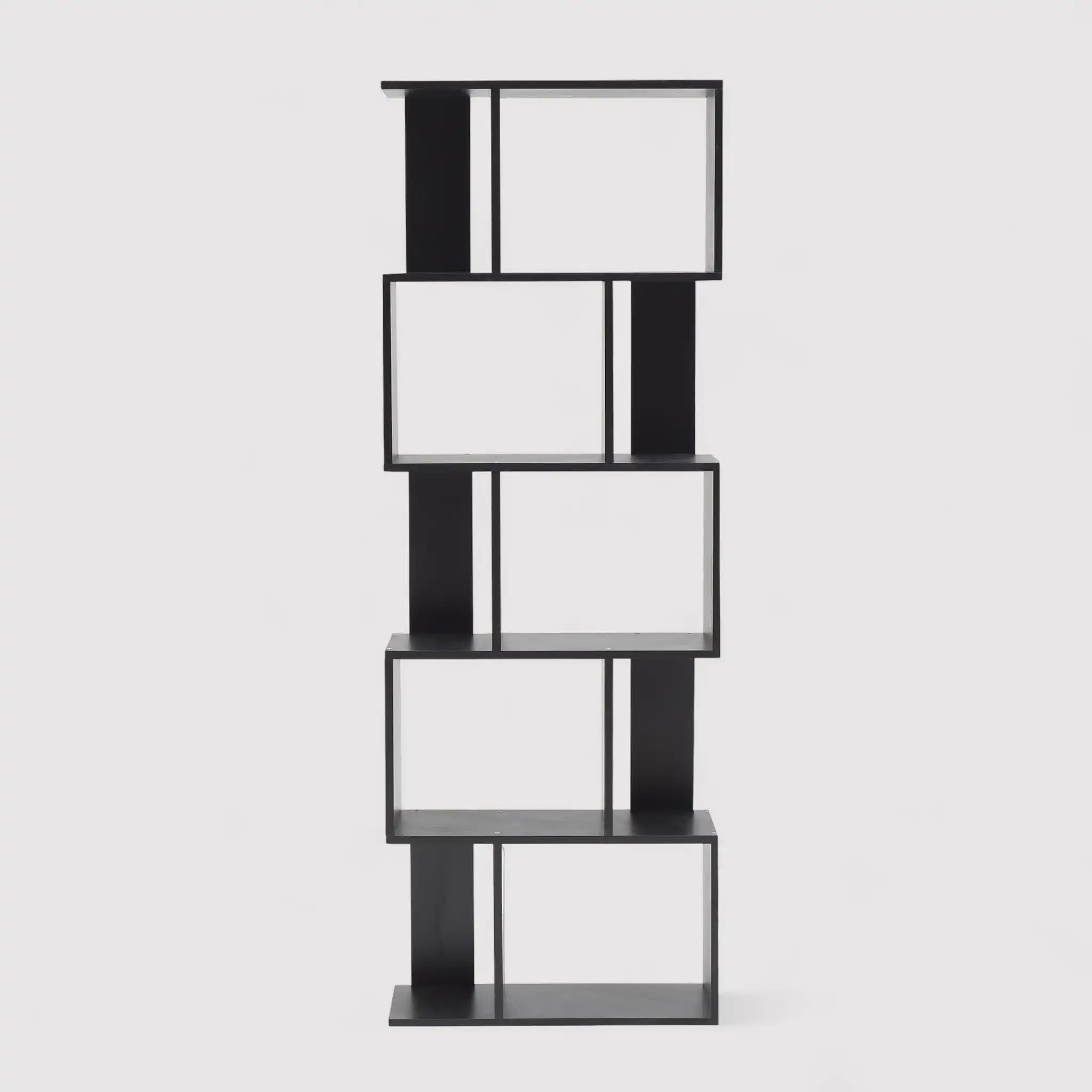 Vitalba - Libreria nera alta e stretta con 5 ripiani