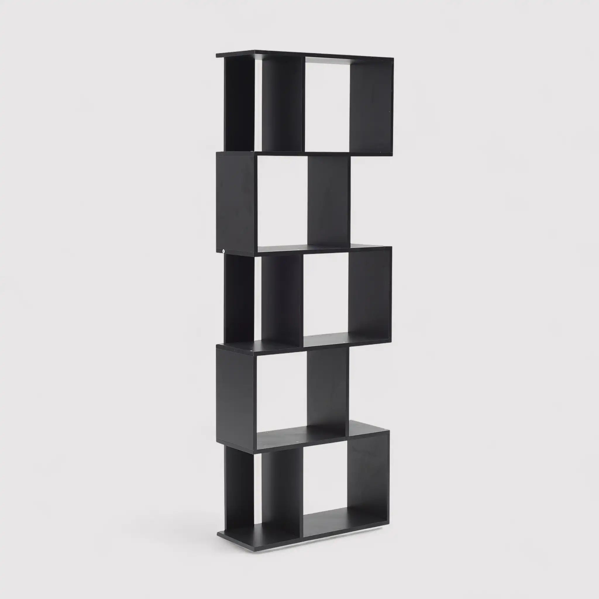 Vitalba - Libreria nera alta e stretta con 5 ripiani