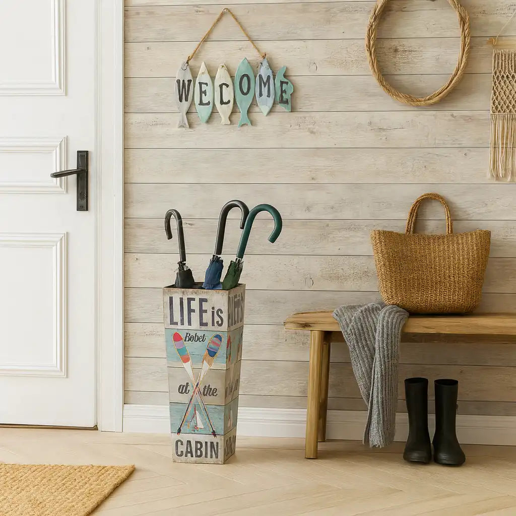 Viperina - Portaombrelli grigio e celeste in stile marinaro