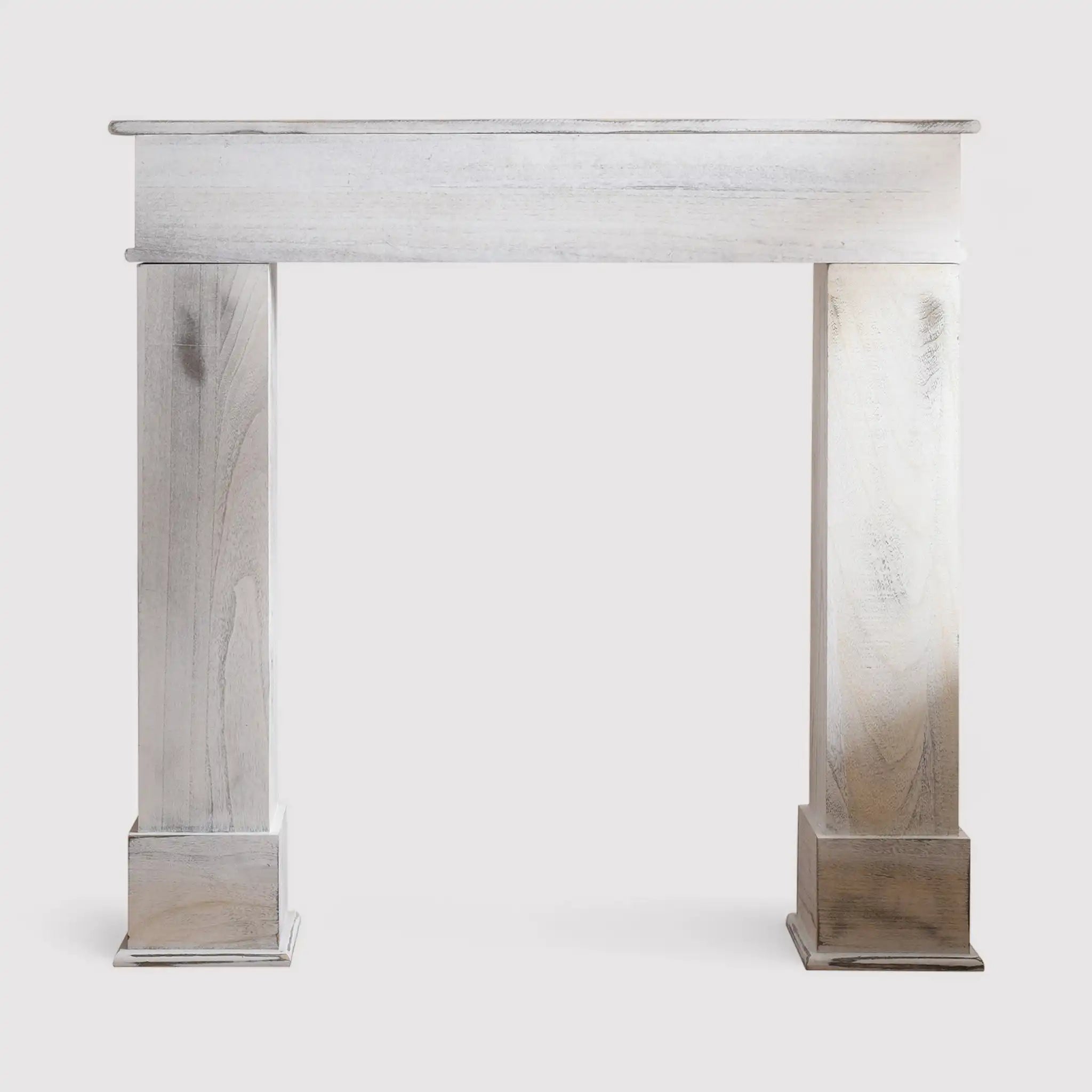 Asperula - Finto camino shabby chic bianco per salotto