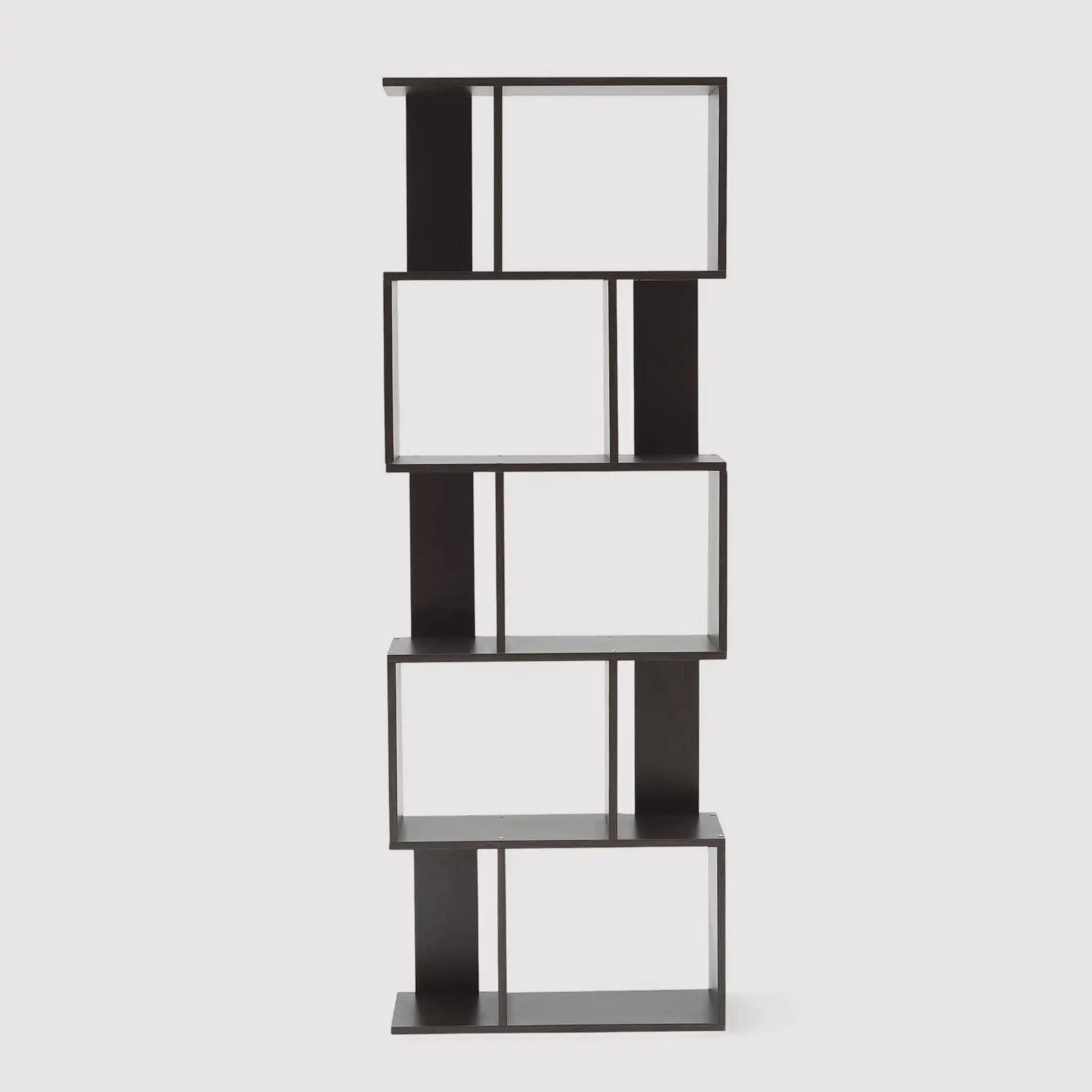 Taro - Libreria moderna a scaffali marrone wengé con 5 ripiani