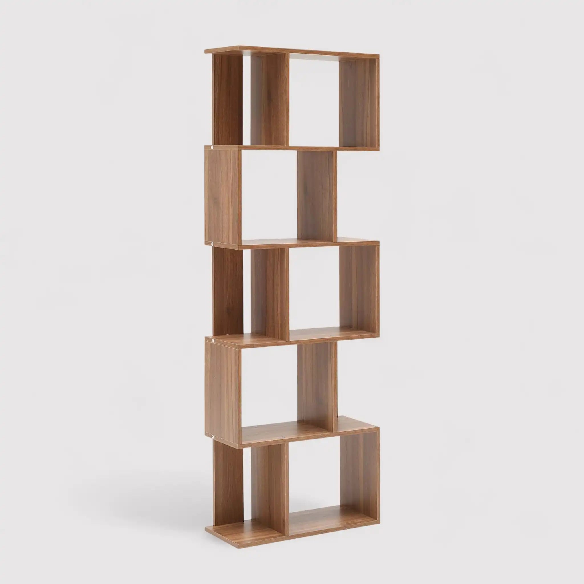 Thunbergia - Libreria marrone color rovere con 5 mensole