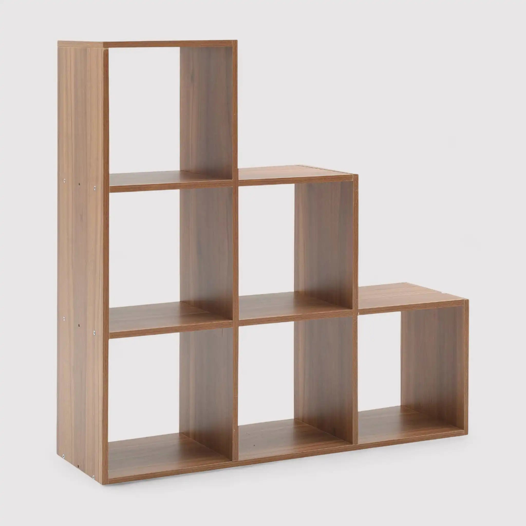 Caprifoglio - Libreria a scala color rovere a 6 vani