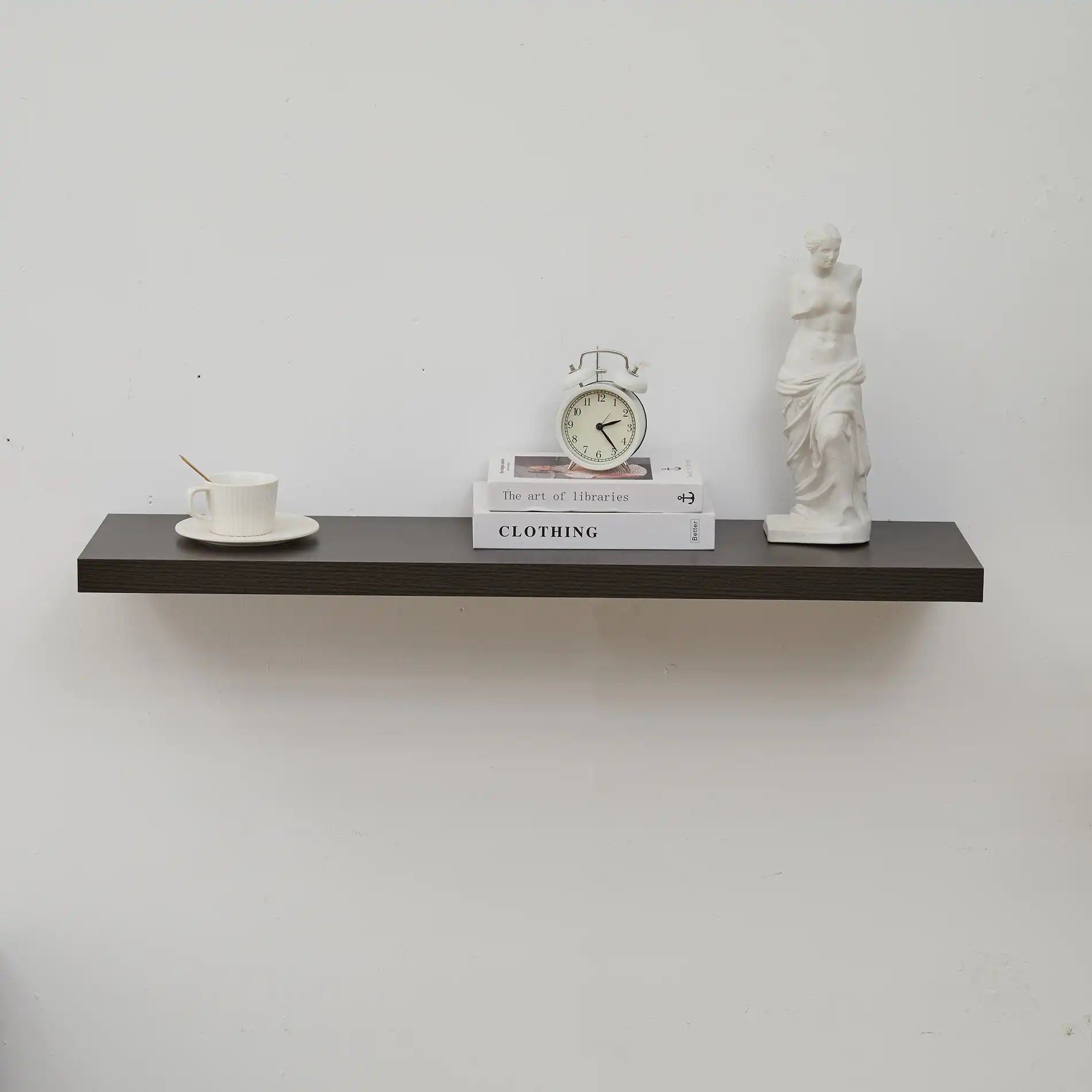 Aucuba - Set di 2 mensole marrone wengé in stile moderno