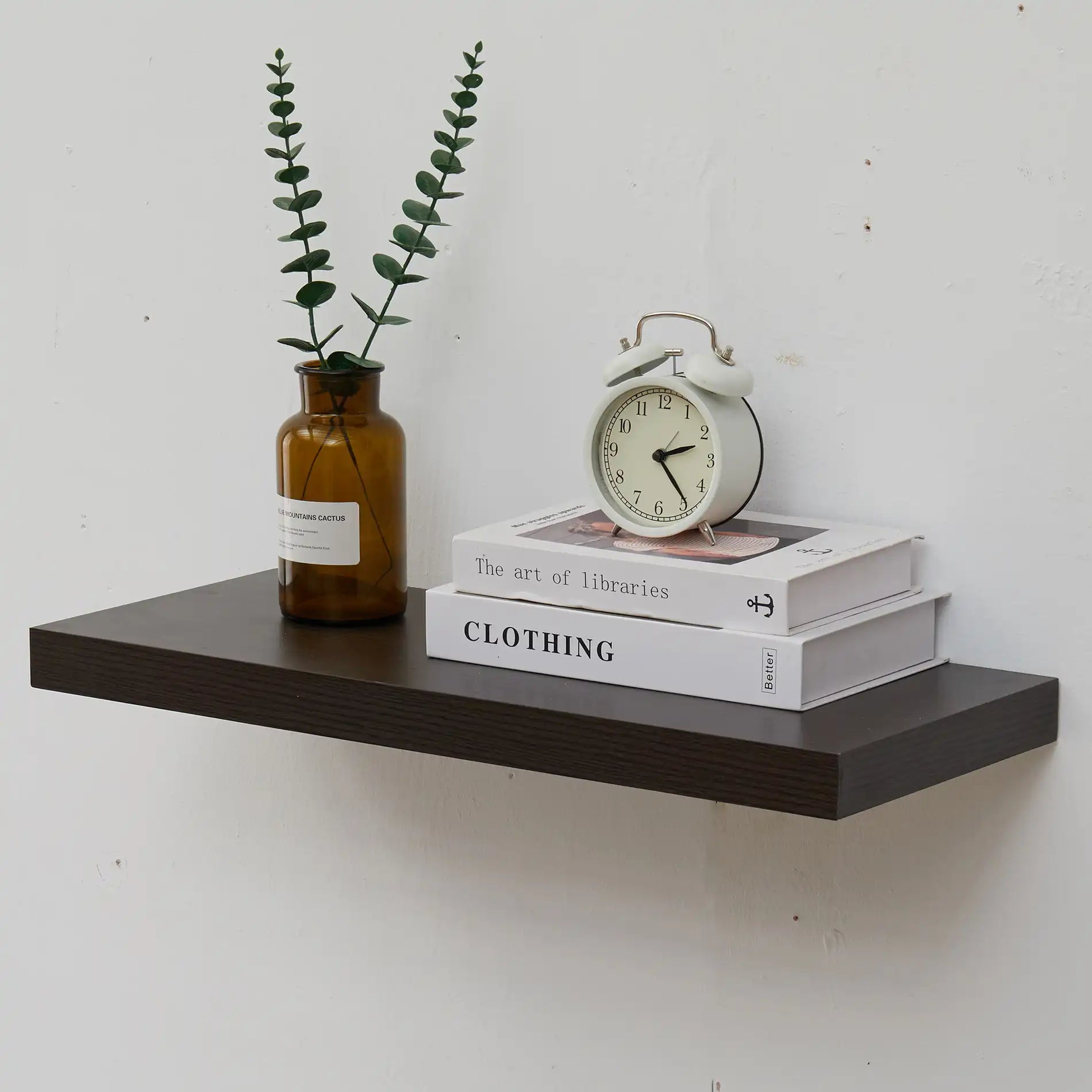 Pandanus - Set di 2 ripiani da parete wengé in stile moderno