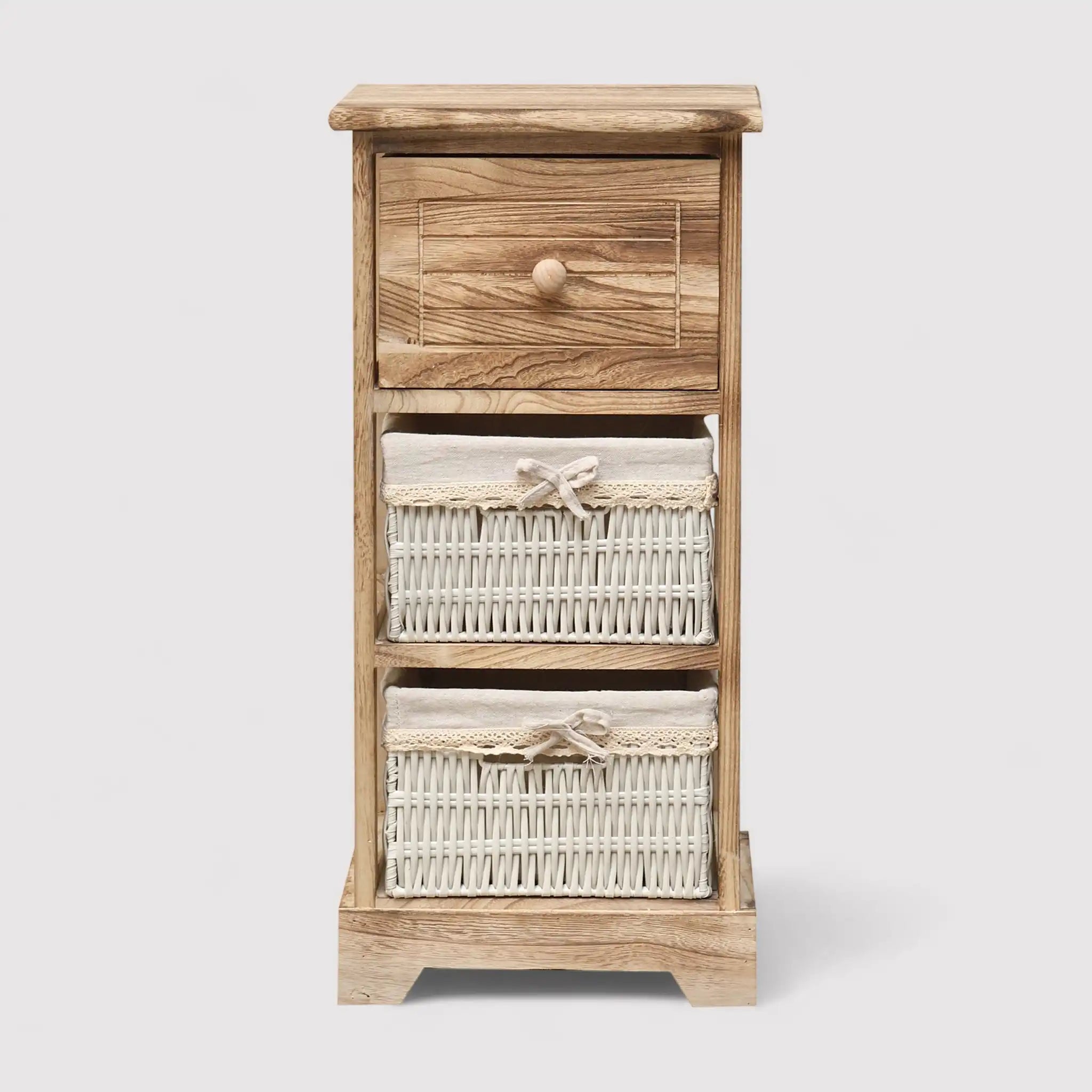 Papavero - Cassettiera piccola con 3 cassetti in legno