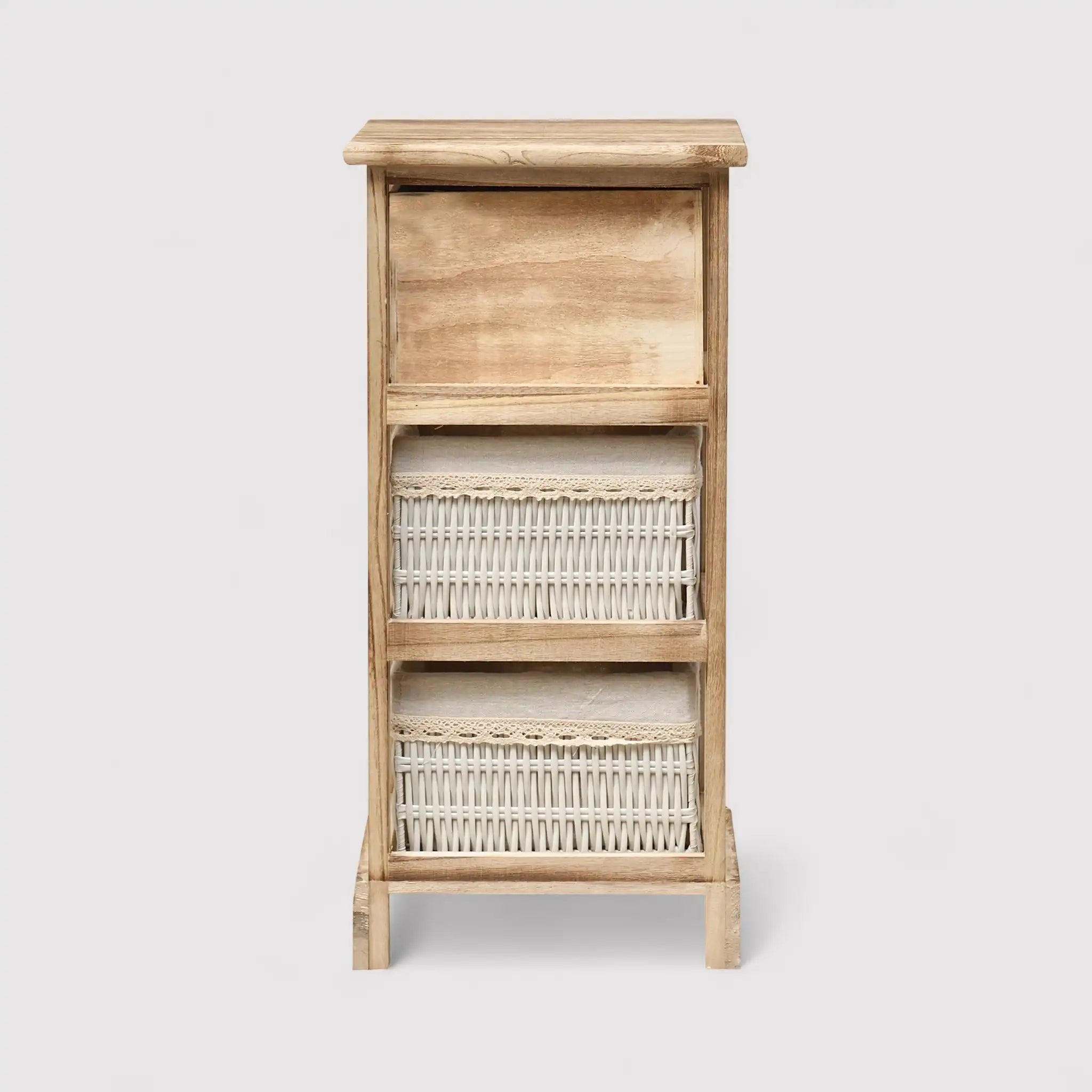 Papavero - Cassettiera piccola con 3 cassetti in legno