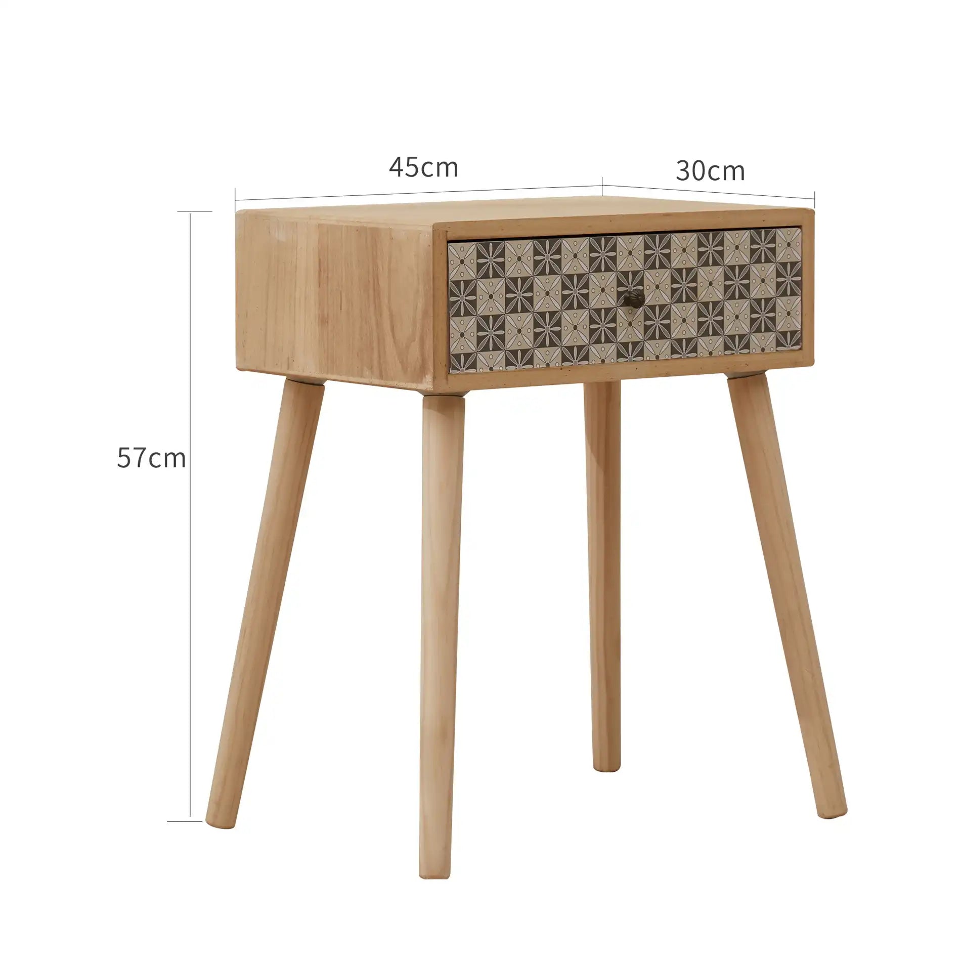 Narciso - Comodino design quadrato in stile scandinavo