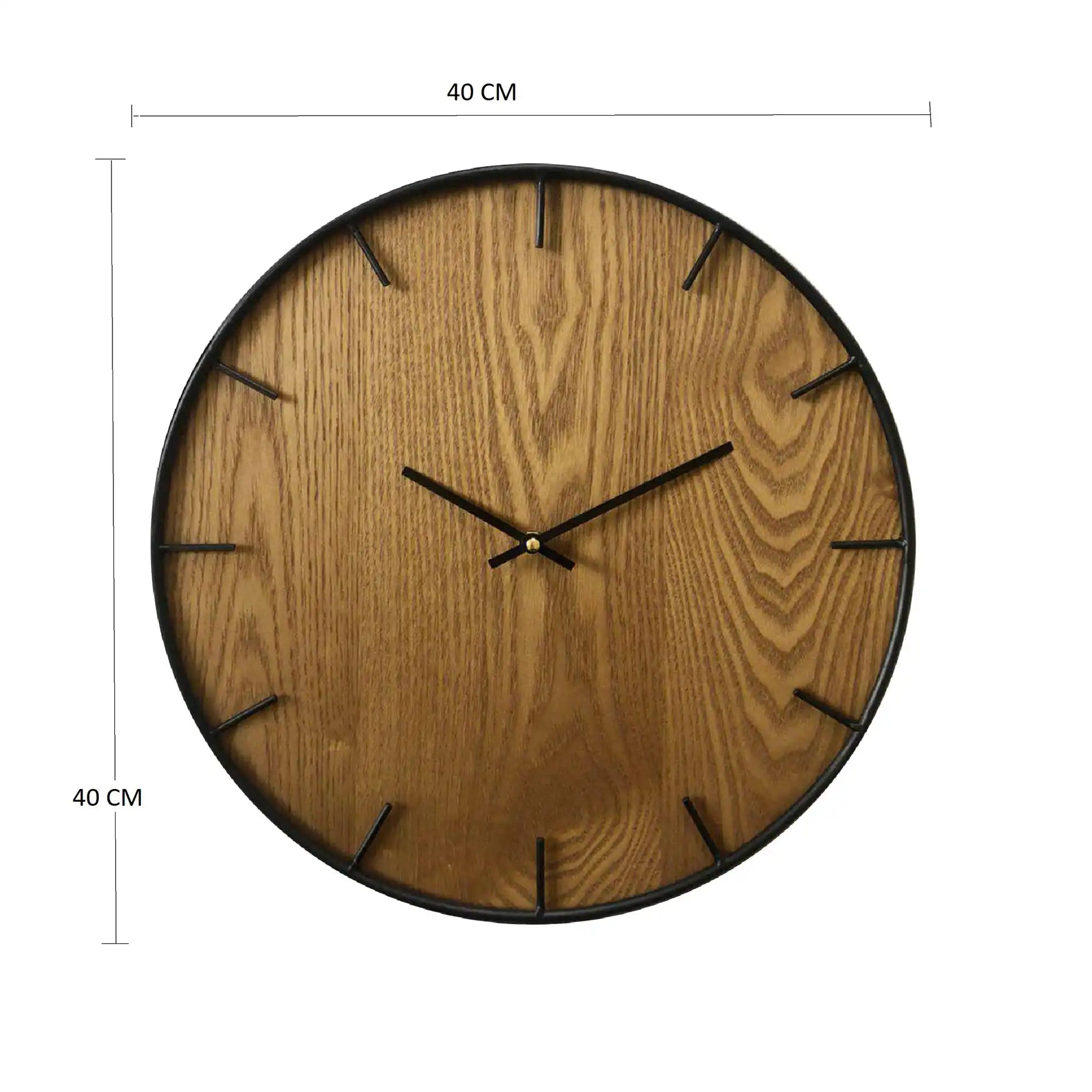 Castano - Orologio da parete moderno nero e color legno