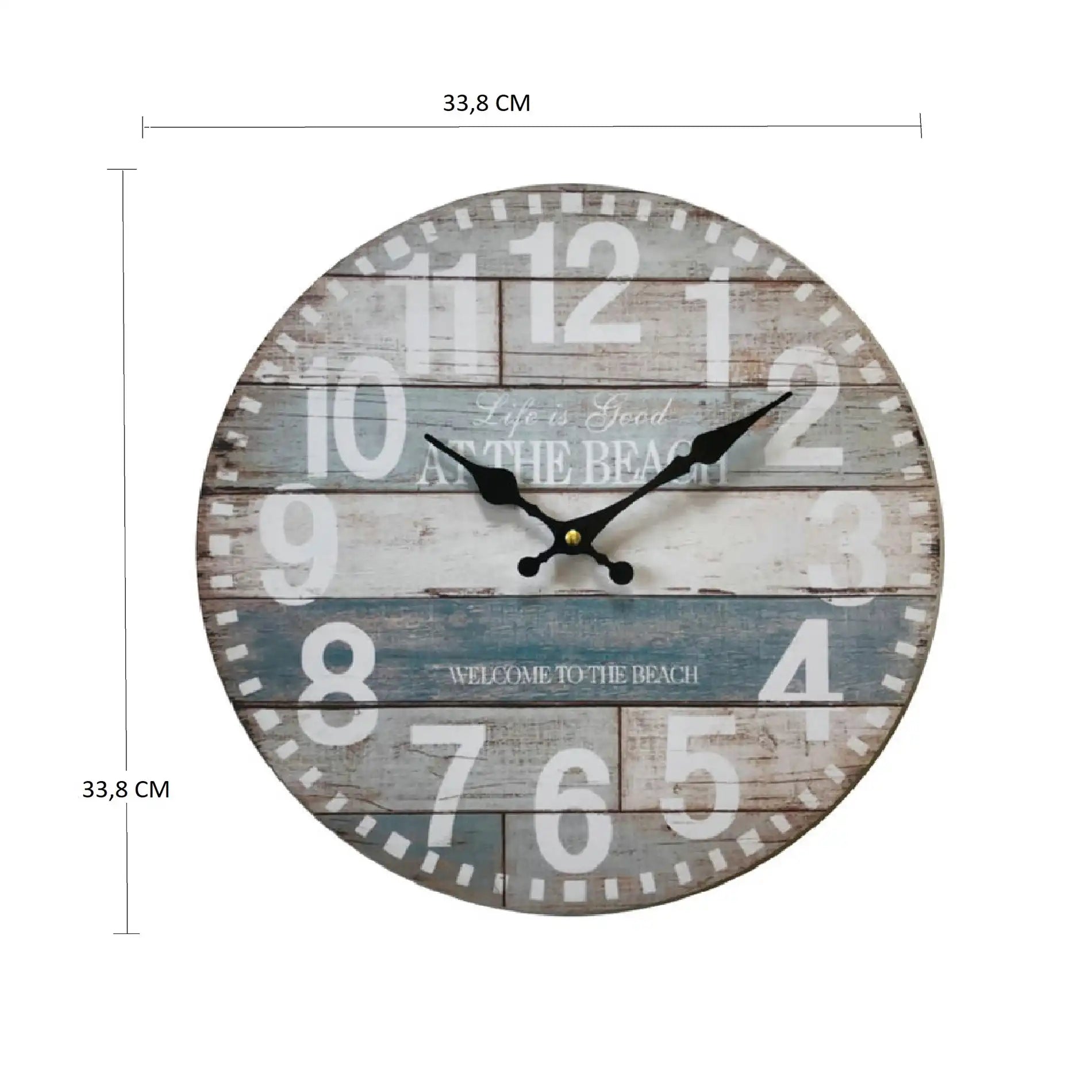 Oleandro - Orologio da parete vintage azzurro e bianco