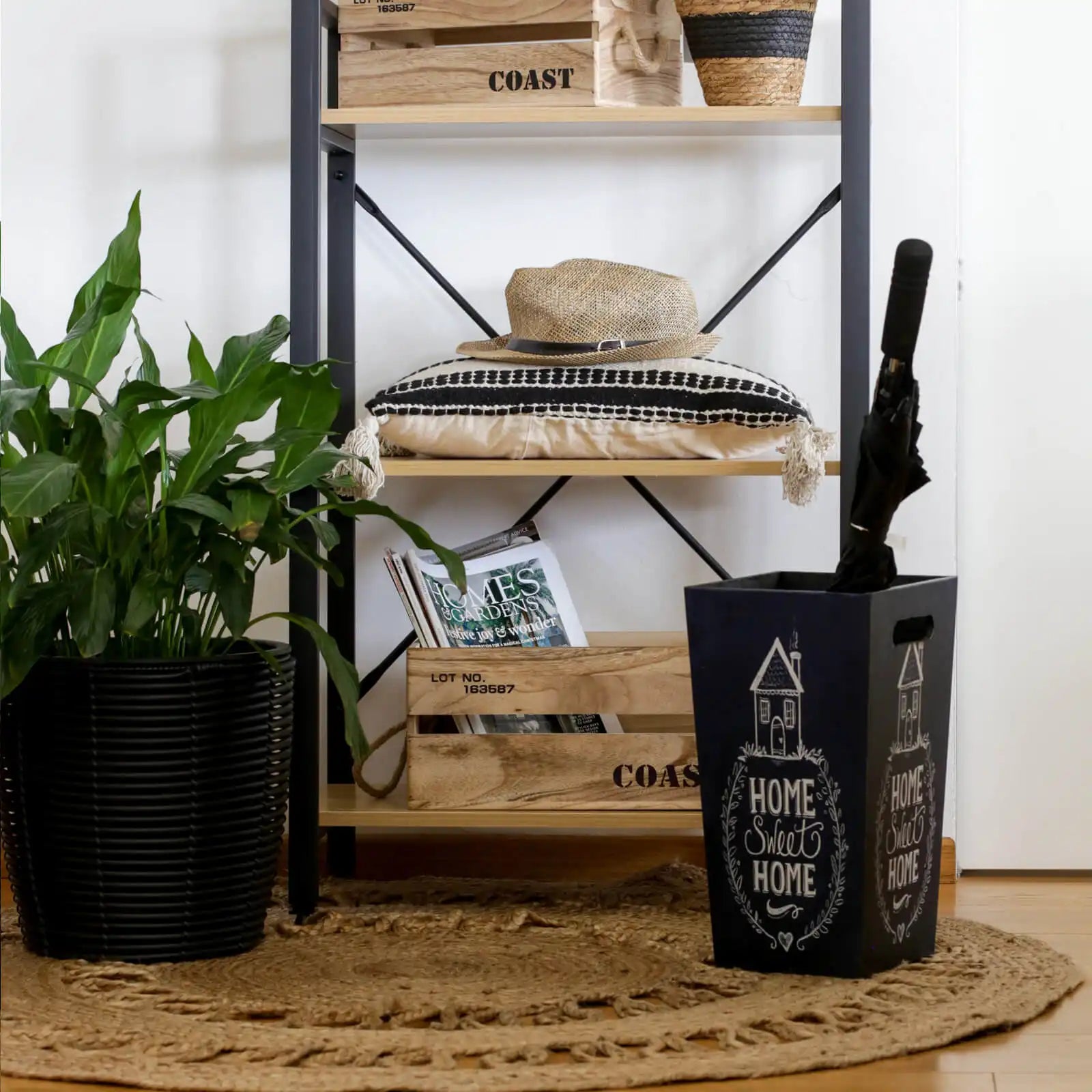 Beaucarnea - Portaombrelli moderno decorativo grigio scuro