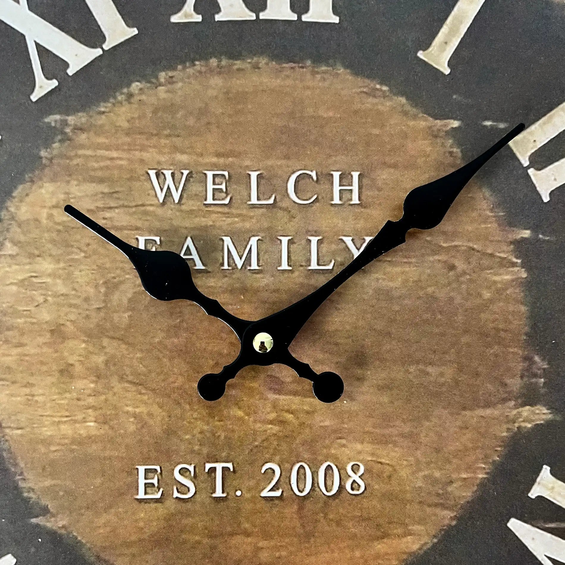 Camedrio - Orologio tondo in legno in stile industrial e vintage