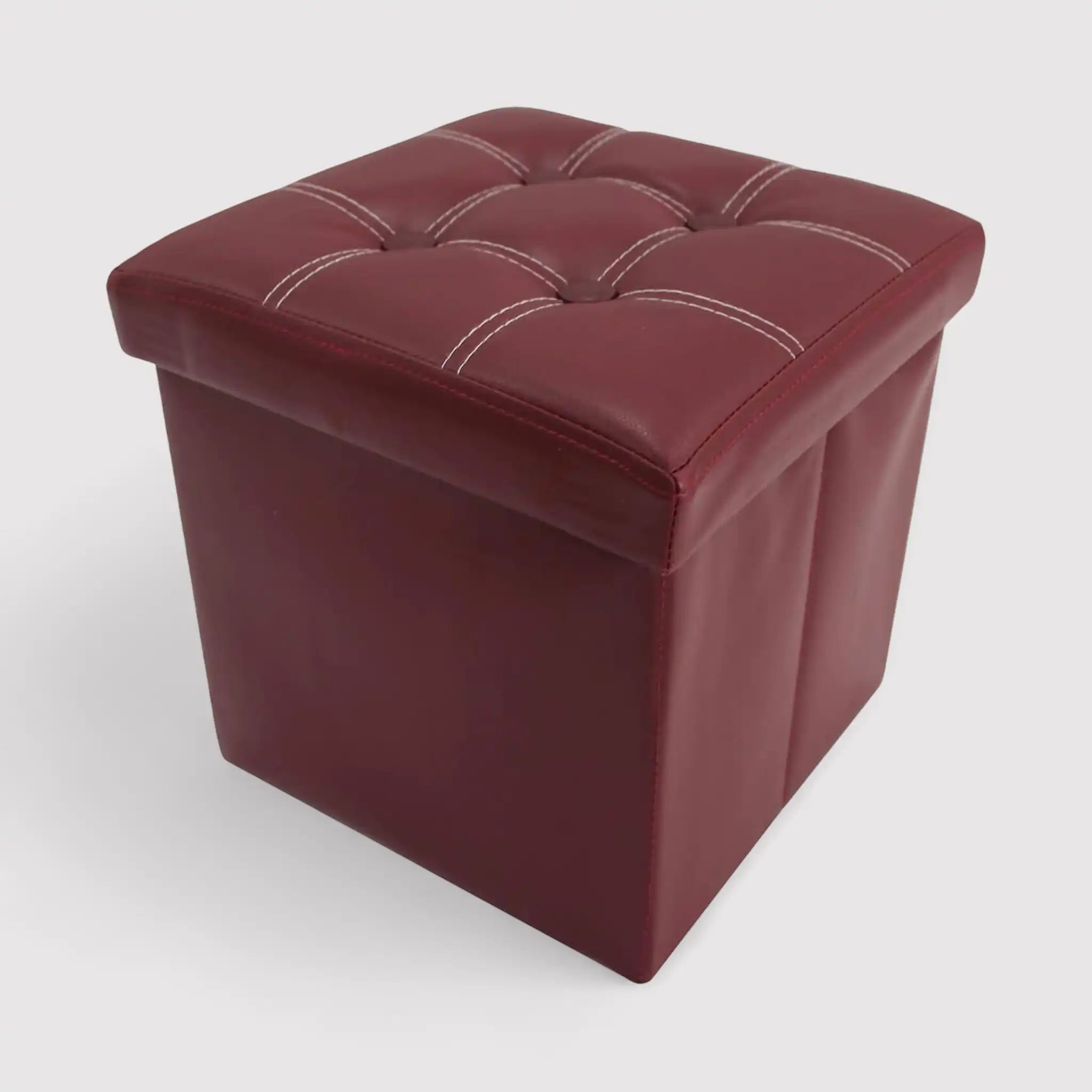 Aster - Pouf ottomano bordeaux per salotto o camera