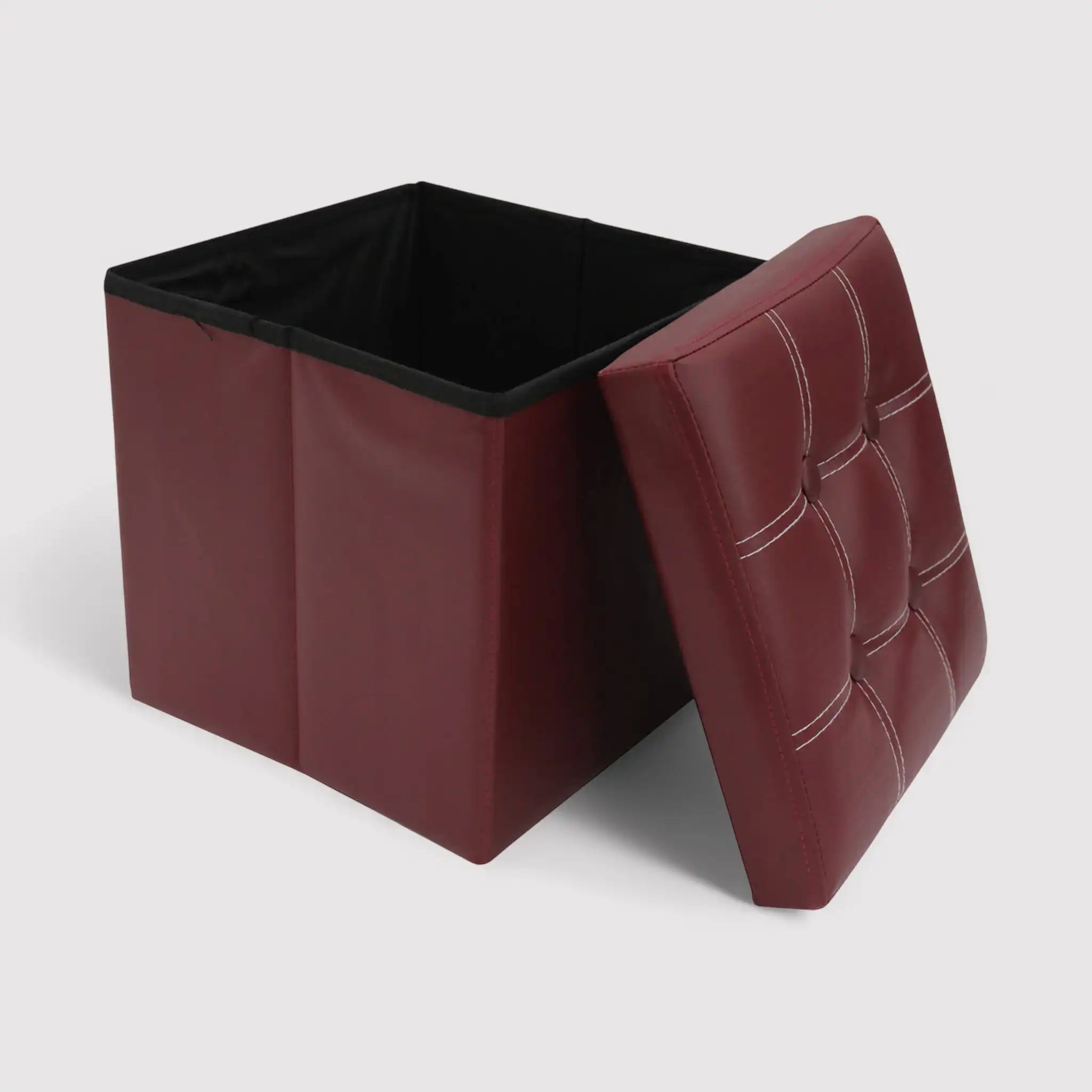 Aster - Pouf ottomano bordeaux per salotto o camera