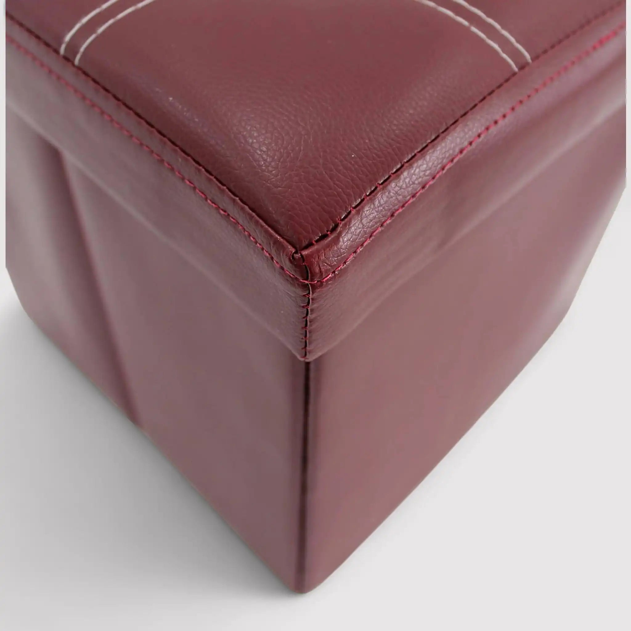 Aster - Pouf ottomano bordeaux per salotto o camera