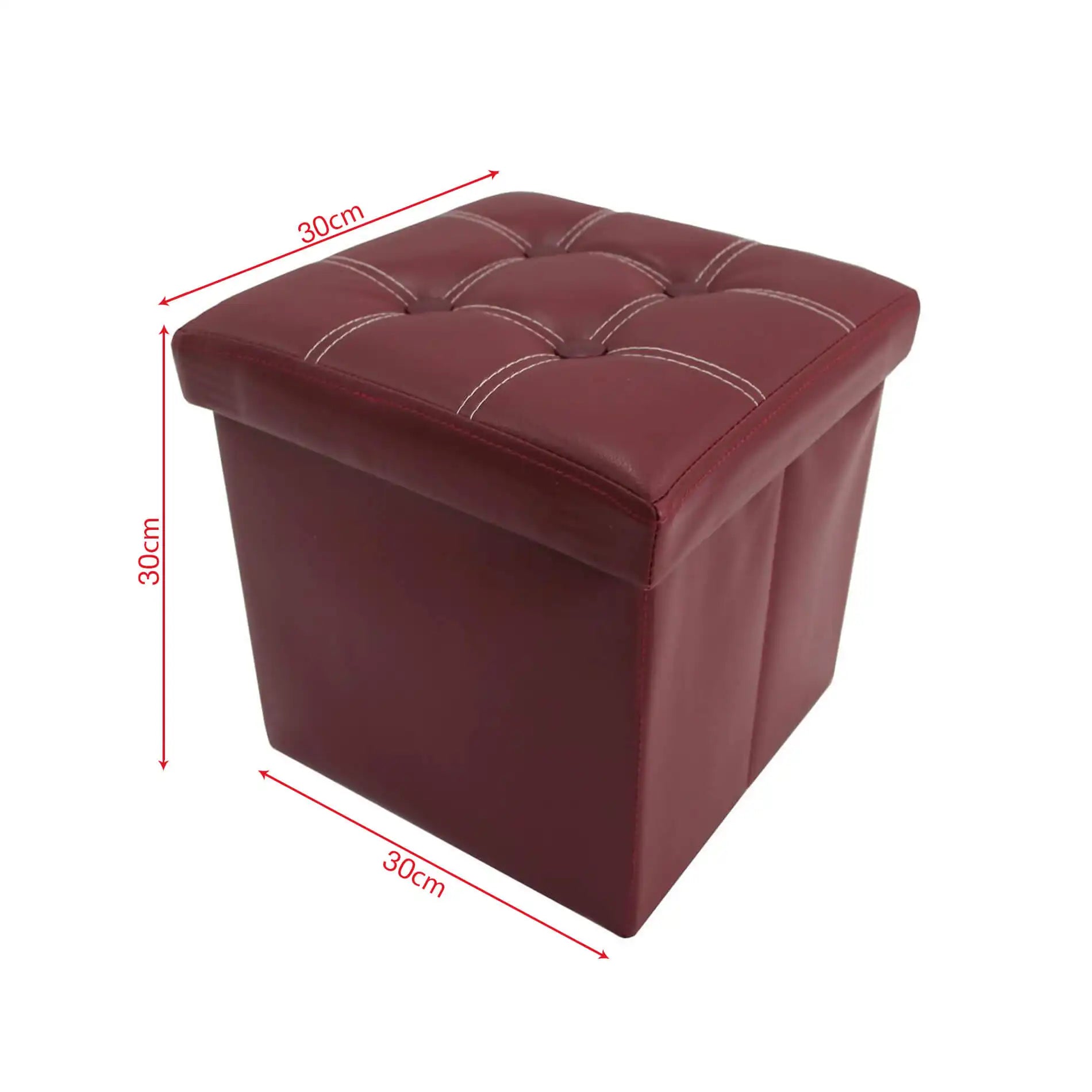 Aster - Pouf ottomano bordeaux per salotto o camera