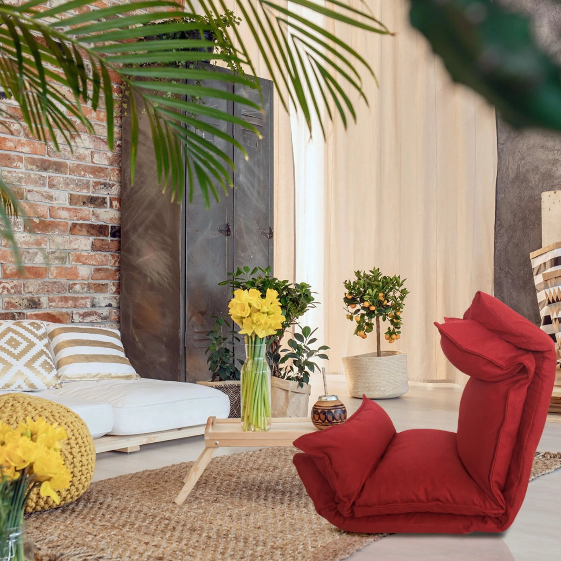 Reseda - Poltrona reclinabile rossa richiudibile