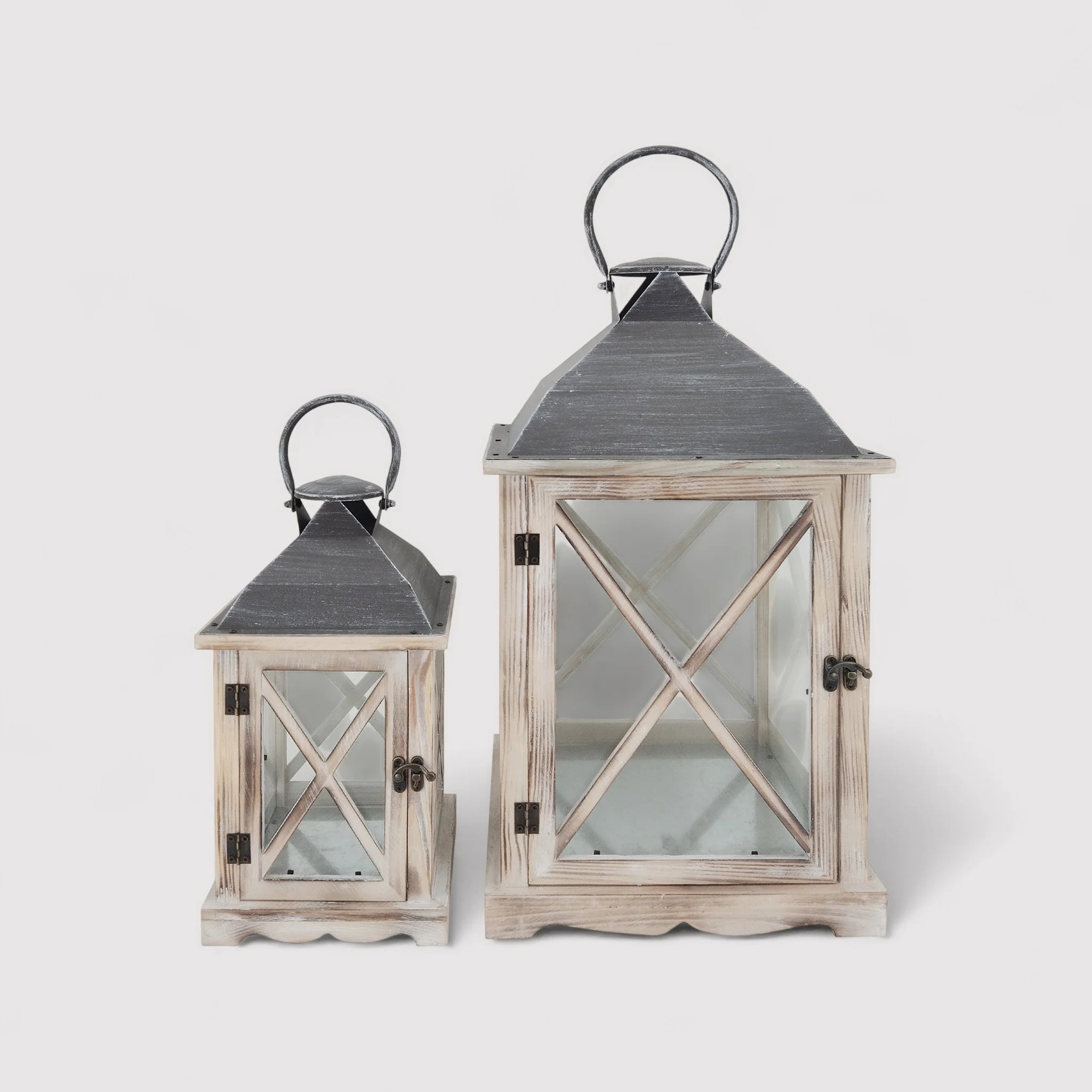 Ensemble de 2 grandes lanternes décoratives pour la maison ou l'extérieur