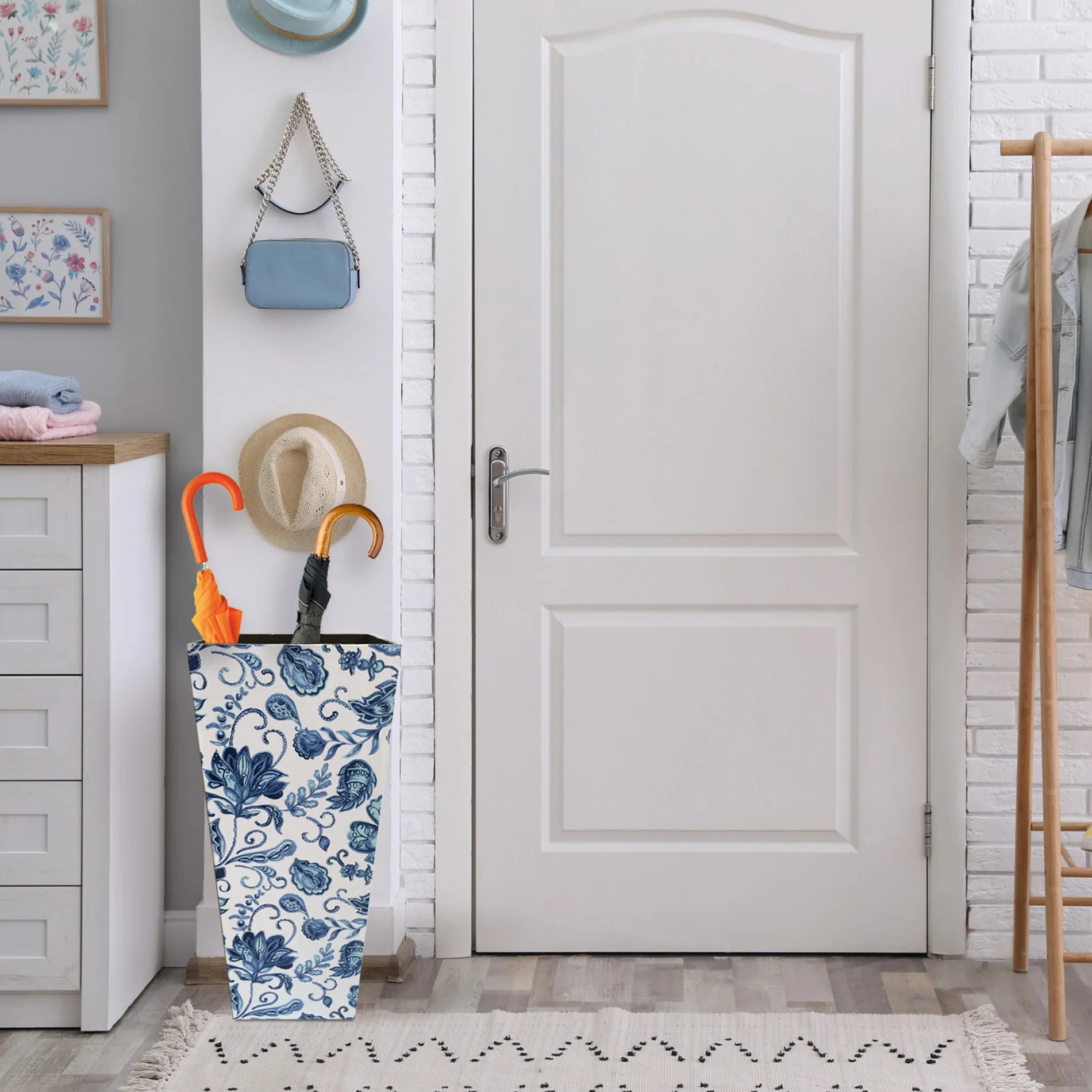 Wisteria - Portaombrelli shabby chic con motivo floreale