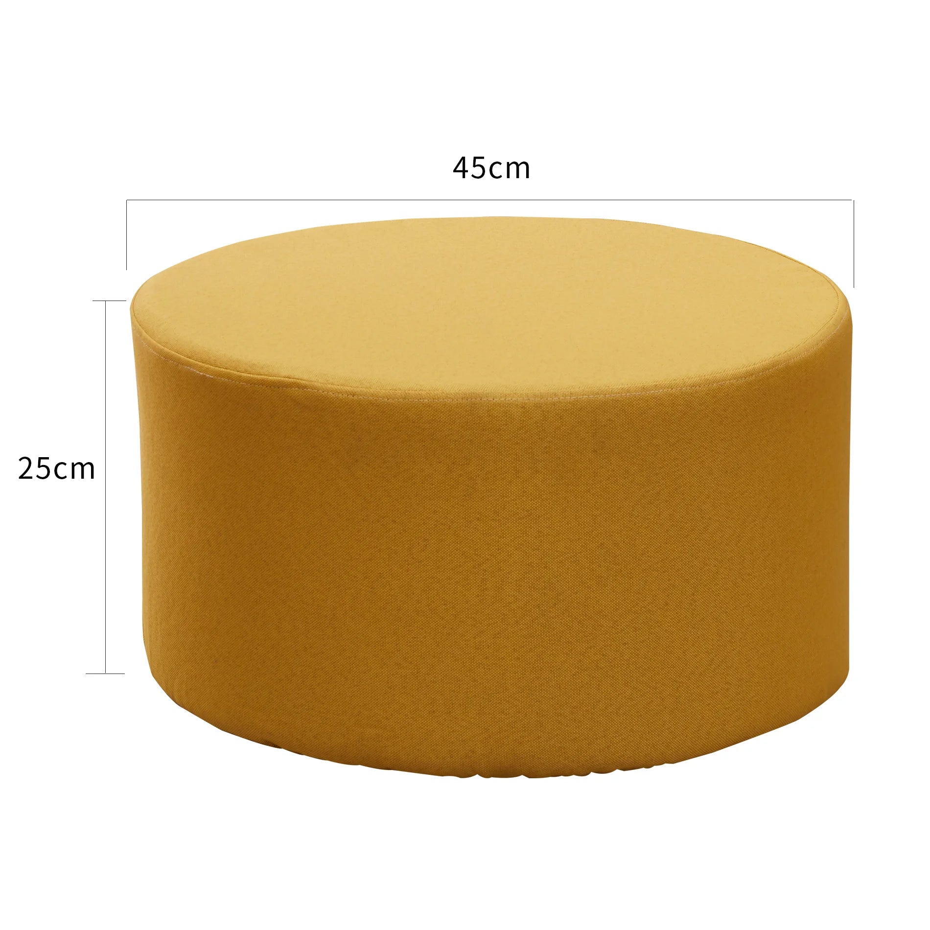 Pachira - Pouf tondo piatto giallo per salotto moderno